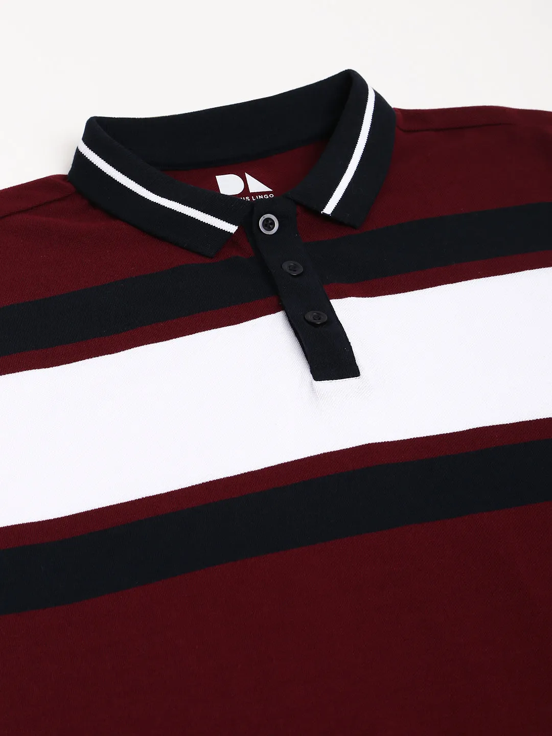 Men's Burgundy Slim Fit Cotton Polo Tshirt