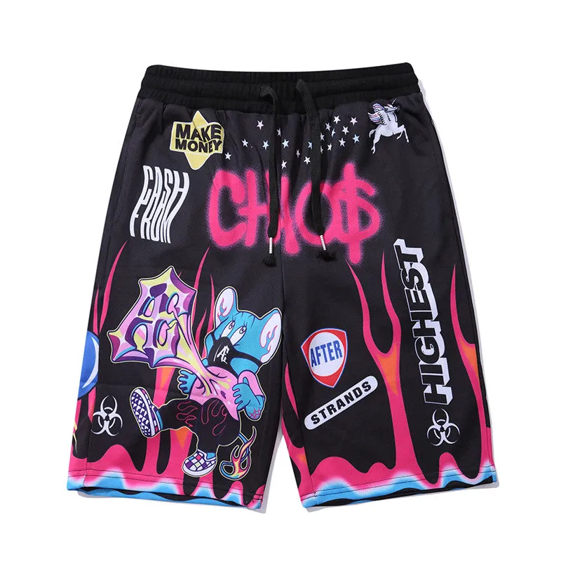 Men's Graffiti Funny Printed Hip Hop Short