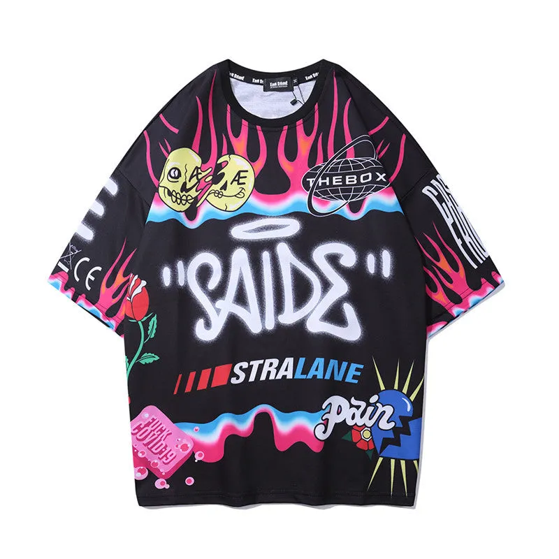 Men's Graffiti Funny Printed Hip Hop Short