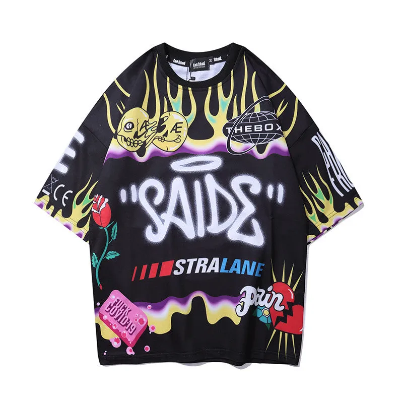 Men's Graffiti Funny Printed Hip Hop Short