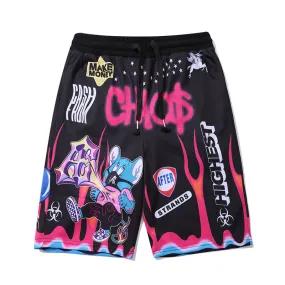 Men's Graffiti Funny Printed Hip Hop Short