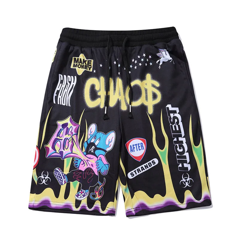 Men's Graffiti Funny Printed Hip Hop Short