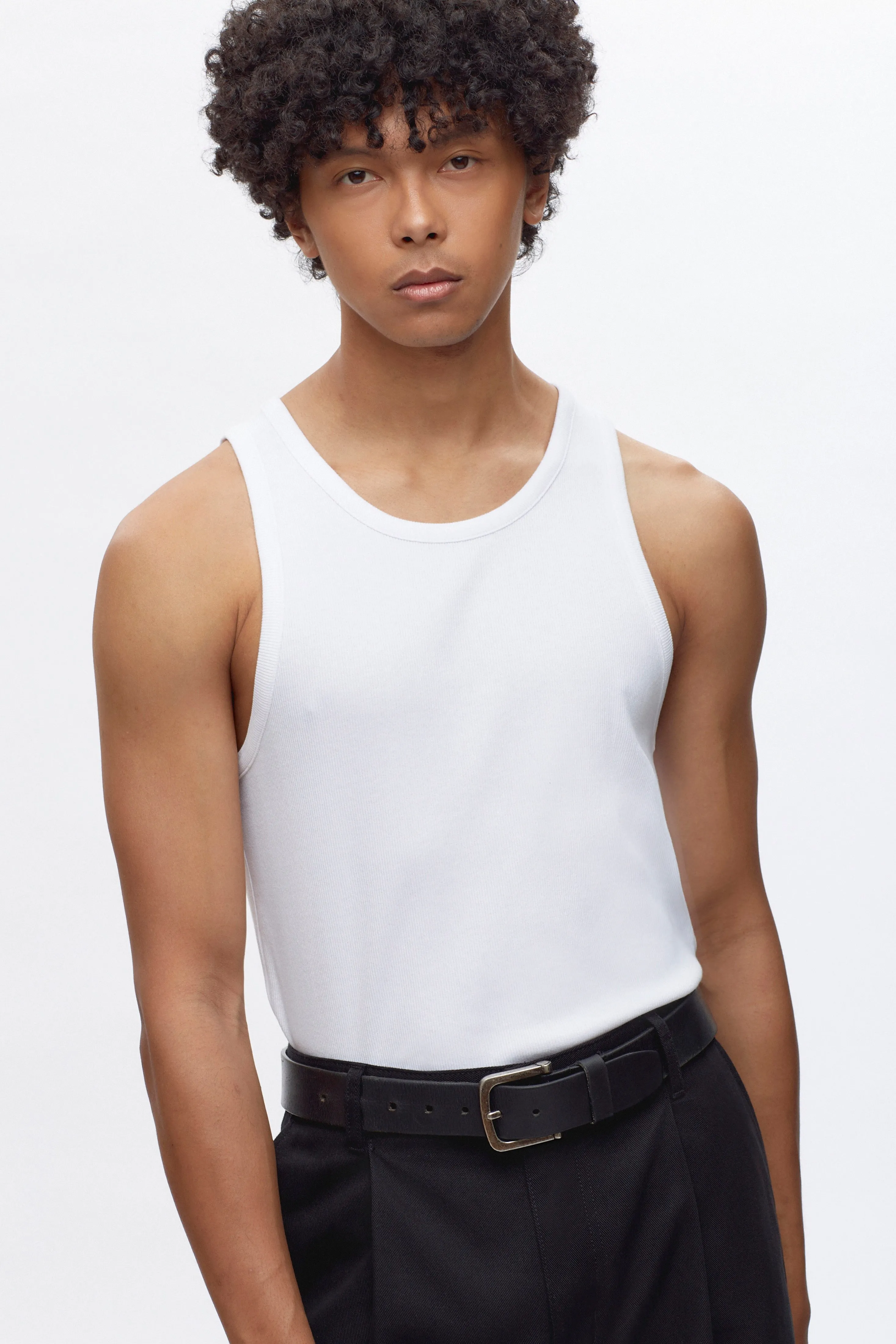 Men's Rib Tank in White