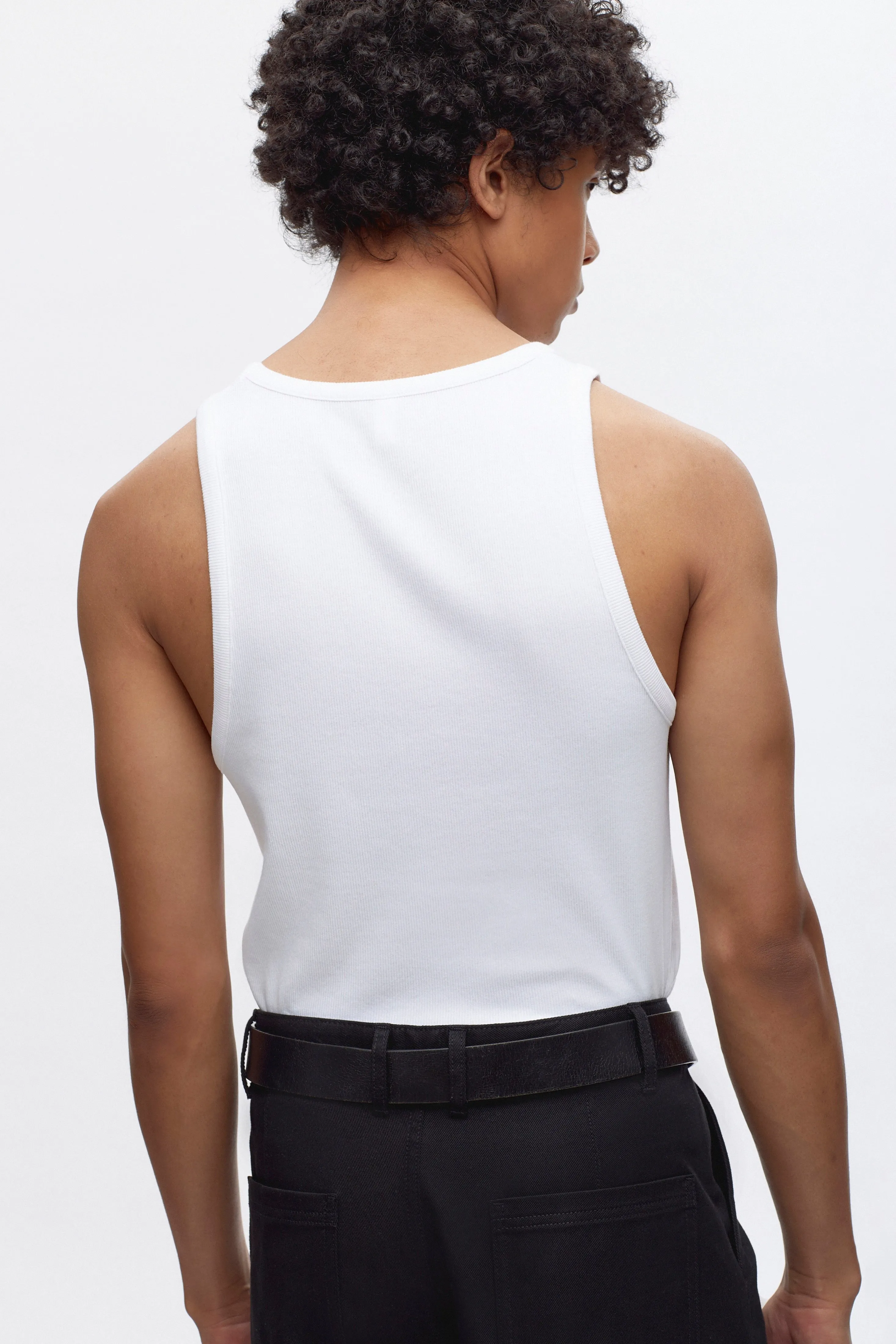 Men's Rib Tank in White