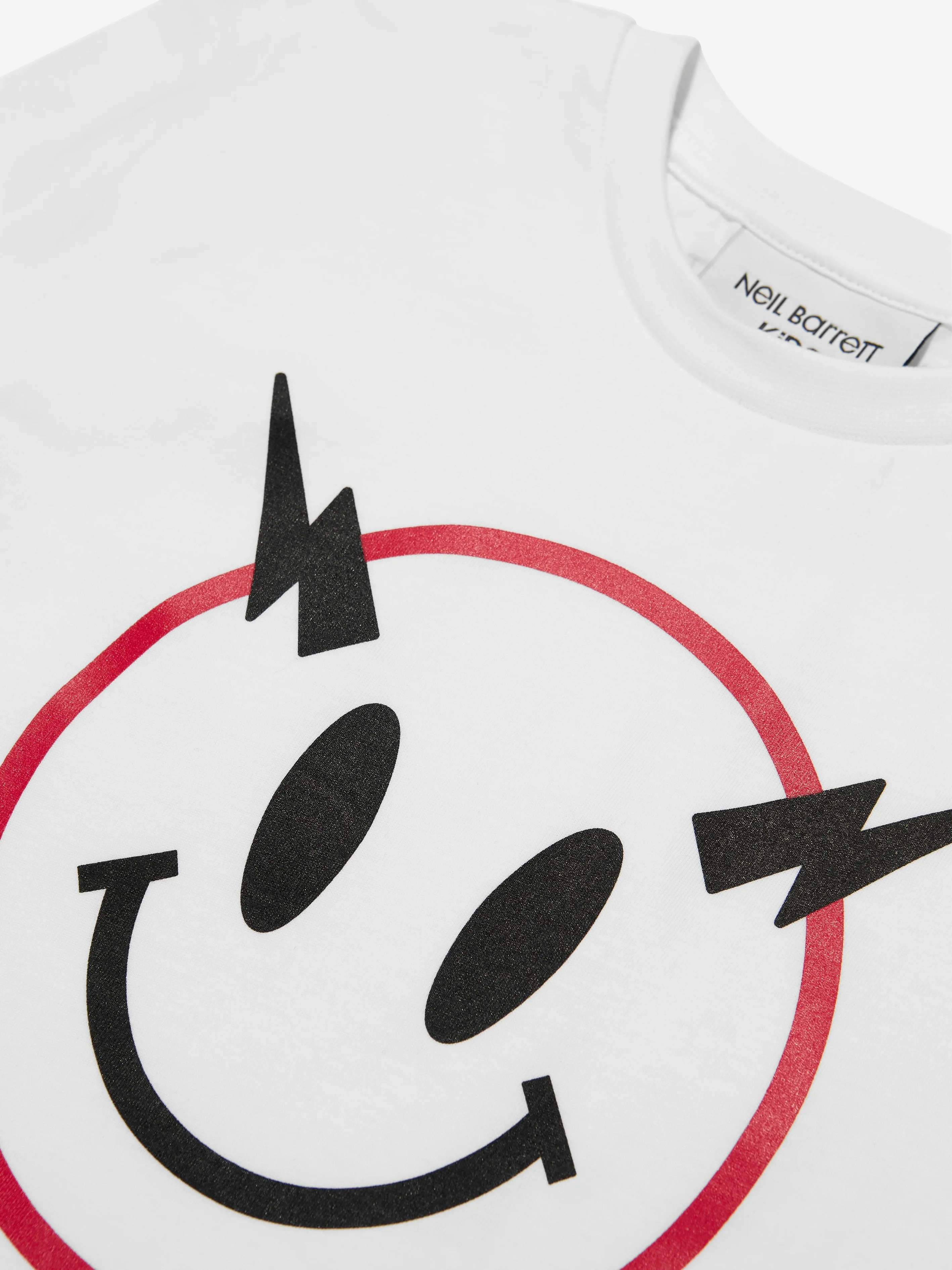 Neil Barrett Boys Smiley Face T-Shirt in White
