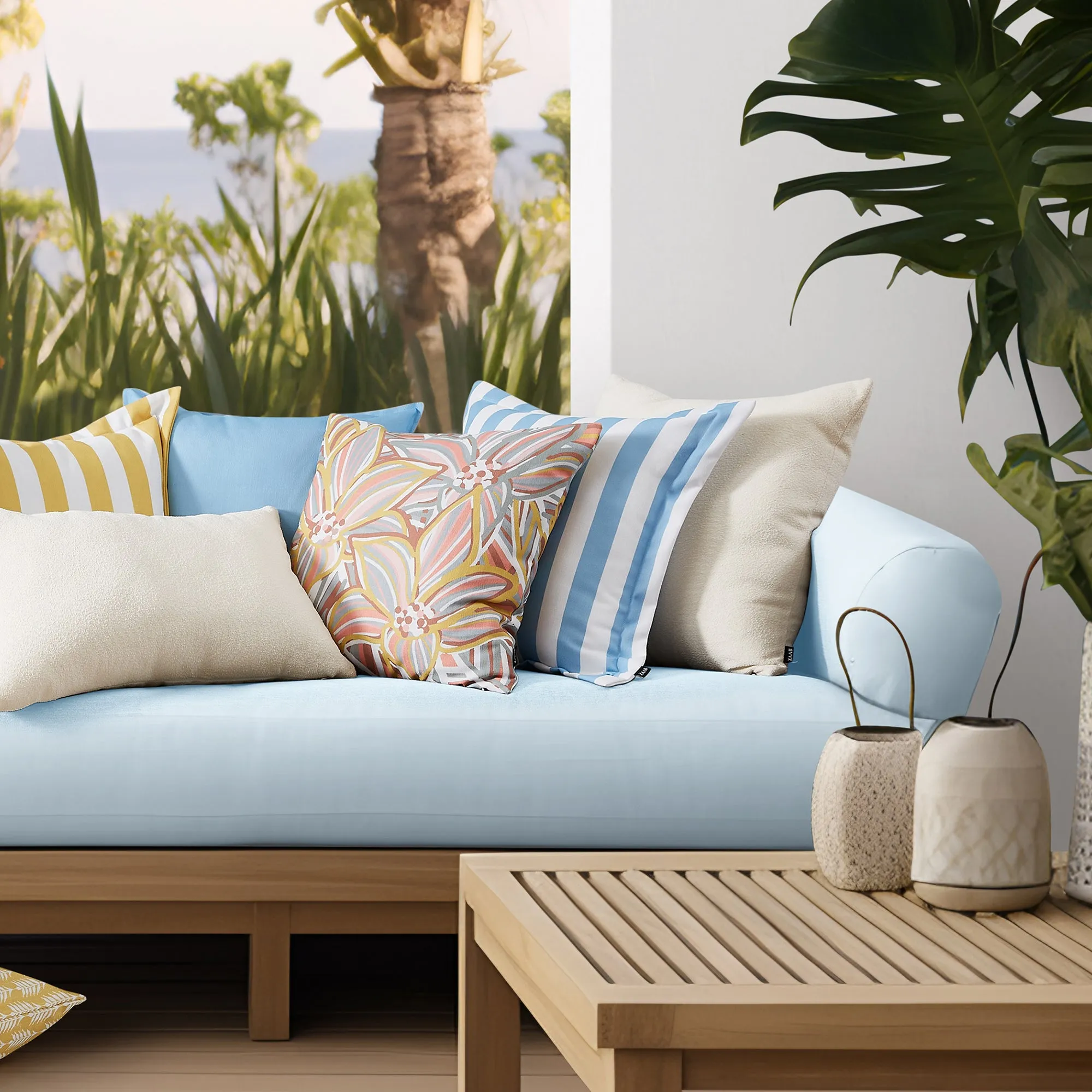 Noosa Stripe CLOUD Outdoor Cushion 50 x 50cm by Zaab
