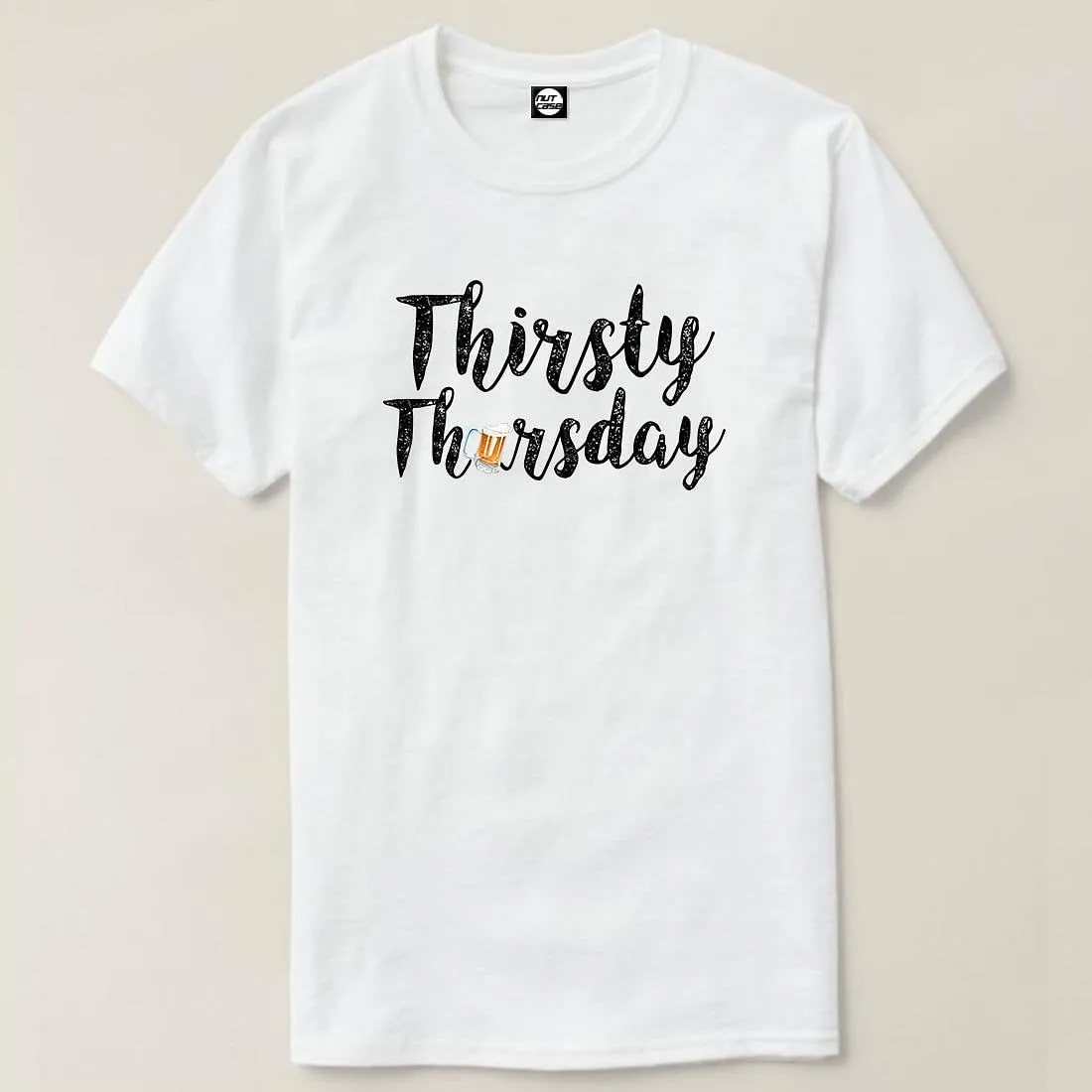 Nutcase Designer Round Neck Men's T-Shirt Wrinkle-Free Poly Cotton Tees - Thirsty Thursday