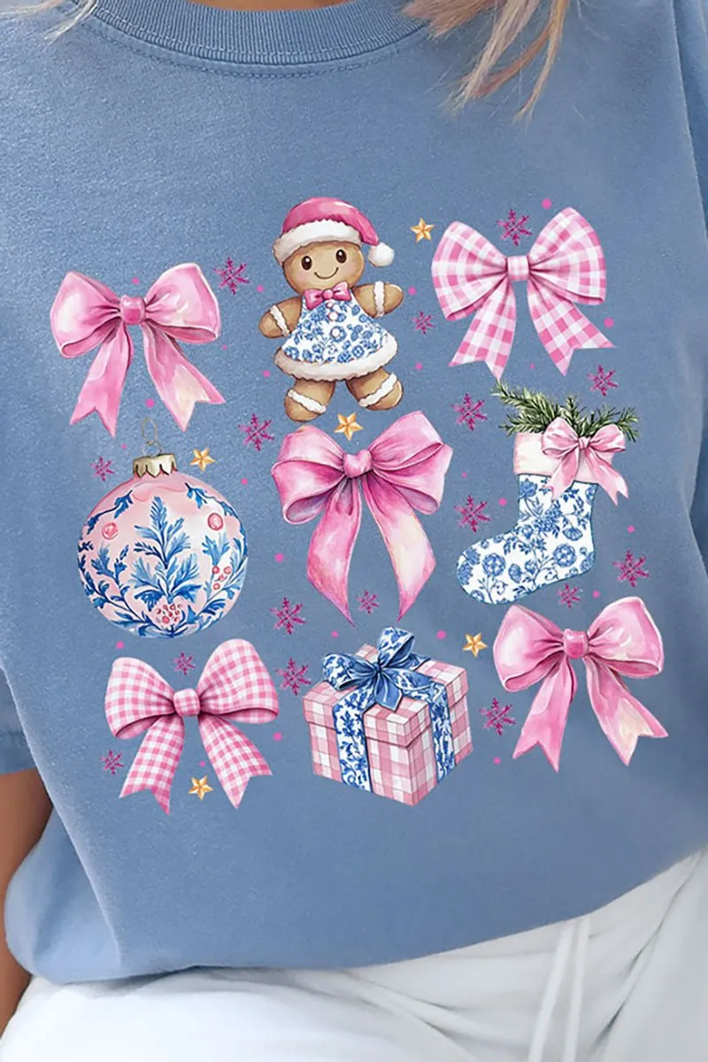 Pink Chinoiserie Christmas Comfort Colors Adult Ring-Spun Cotton Tee