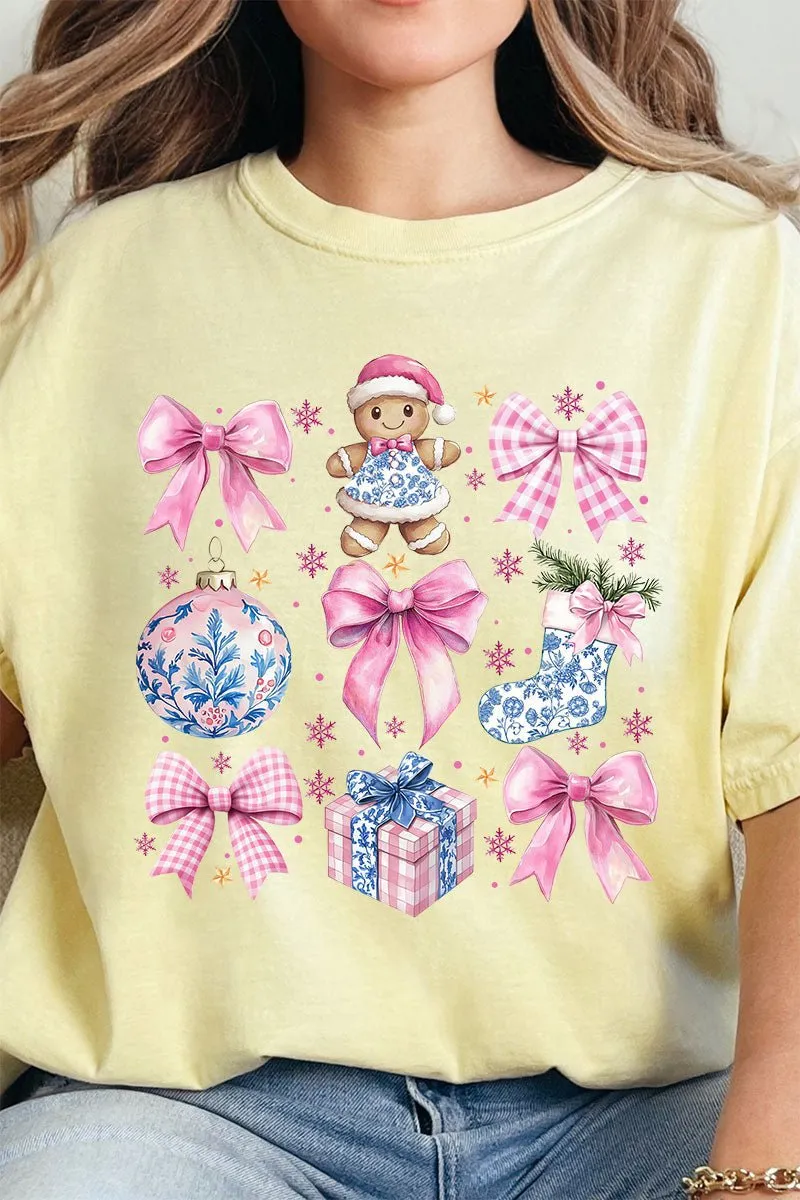 Pink Chinoiserie Christmas Comfort Colors Adult Ring-Spun Cotton Tee