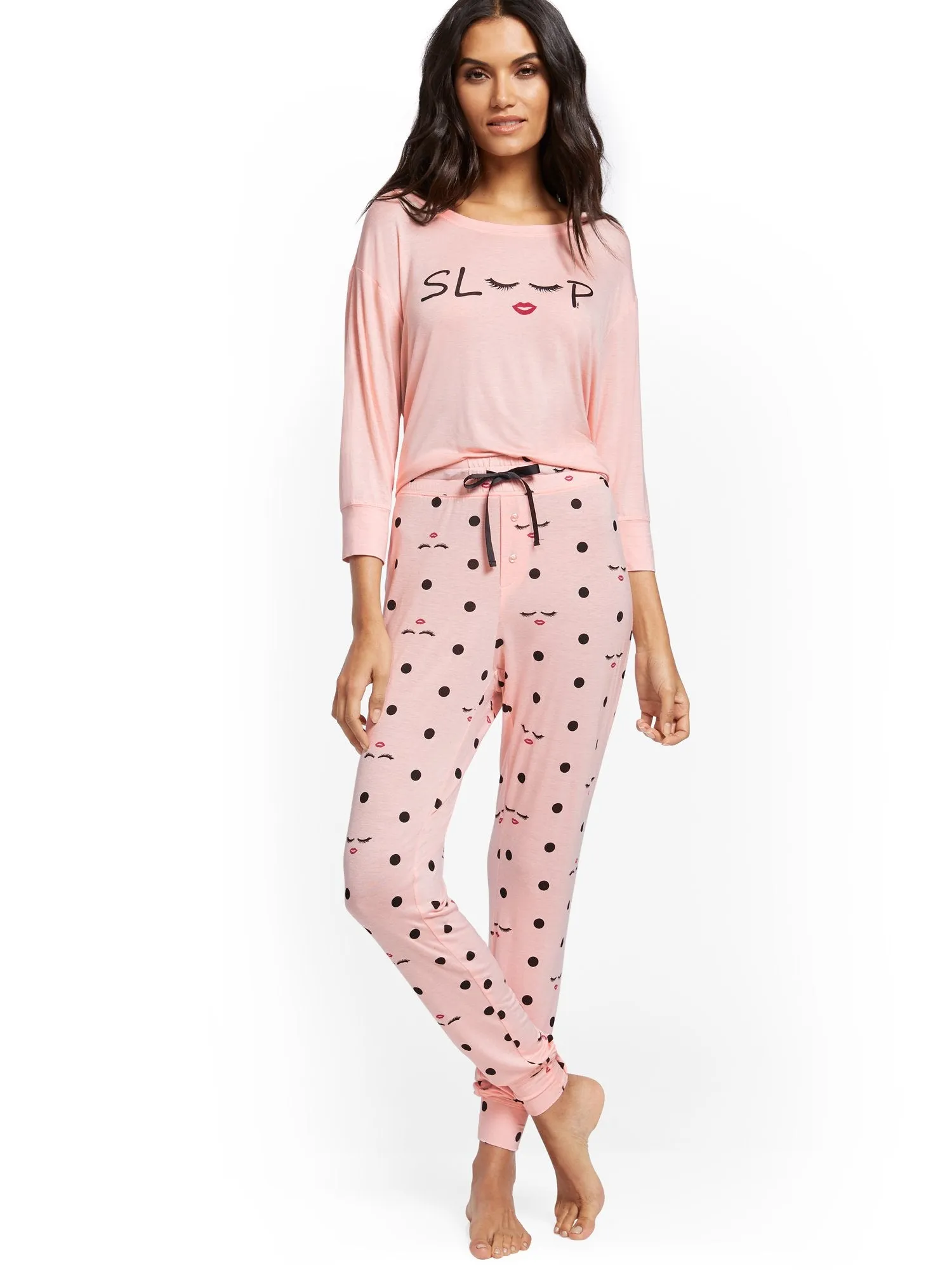 Pink 'Sleepy Eyes' Sleep Tee