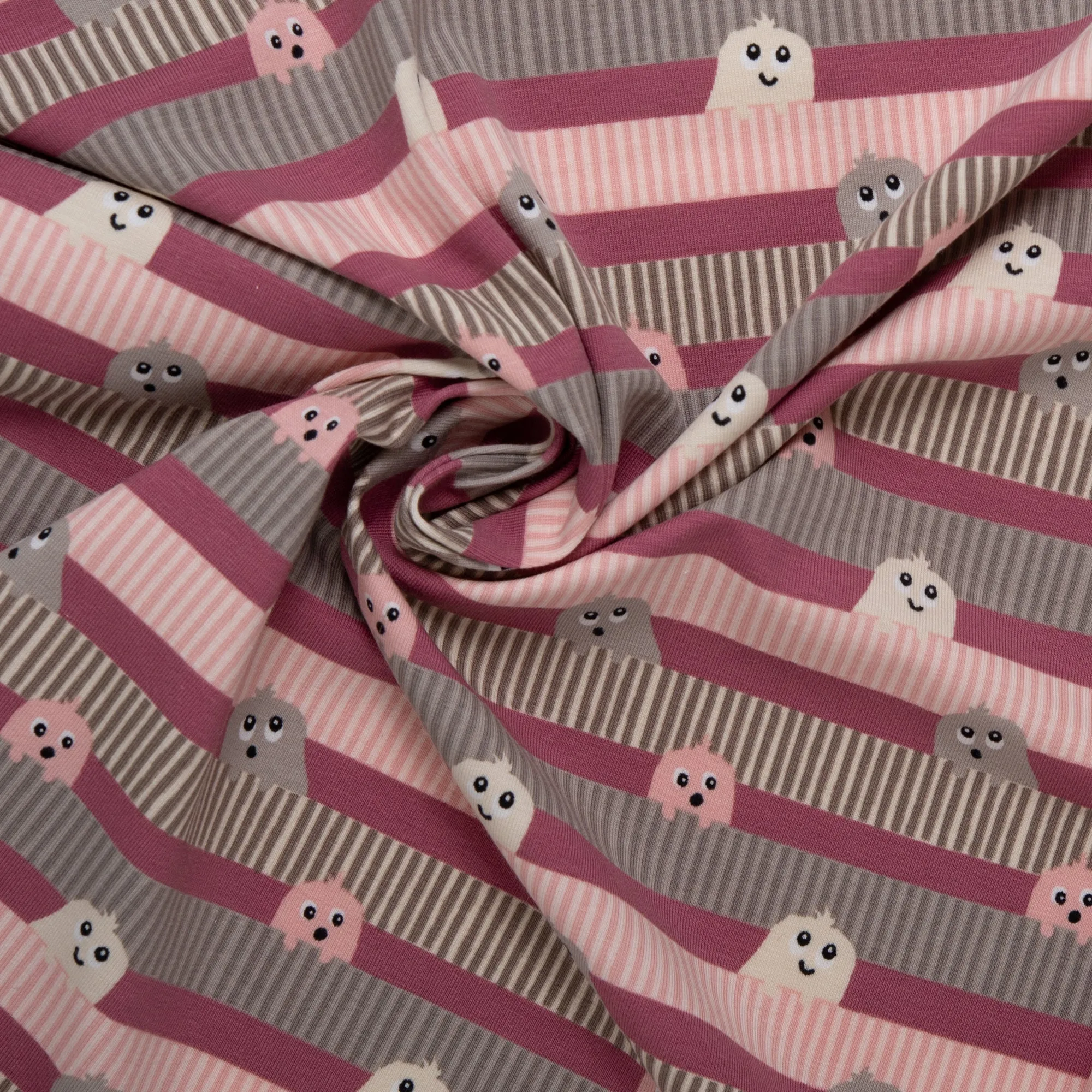Printed knit - IMA-GINE F22 - Monsters wave - Pink