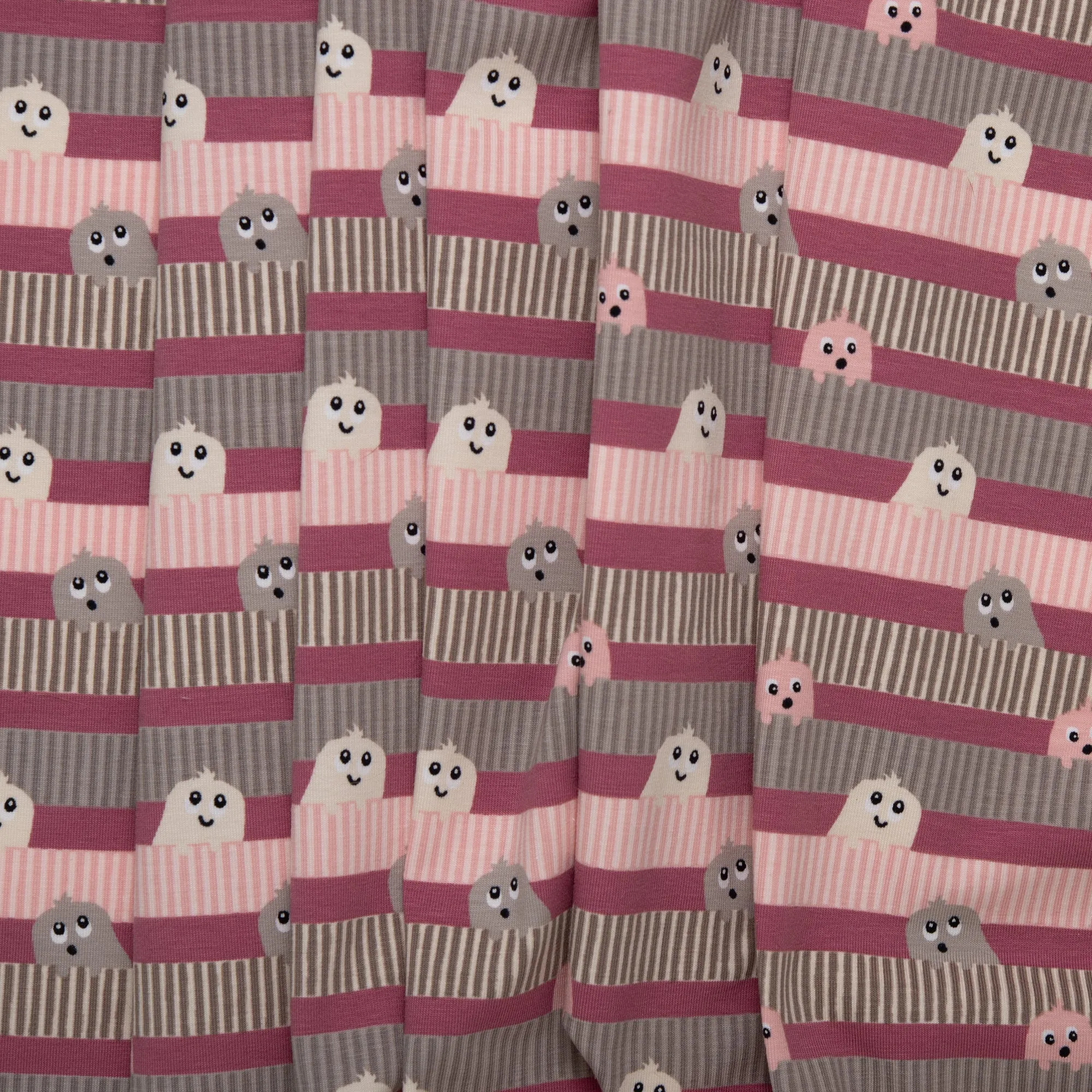 Printed knit - IMA-GINE F22 - Monsters wave - Pink