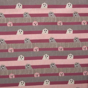 Printed knit - IMA-GINE F22 - Monsters wave - Pink