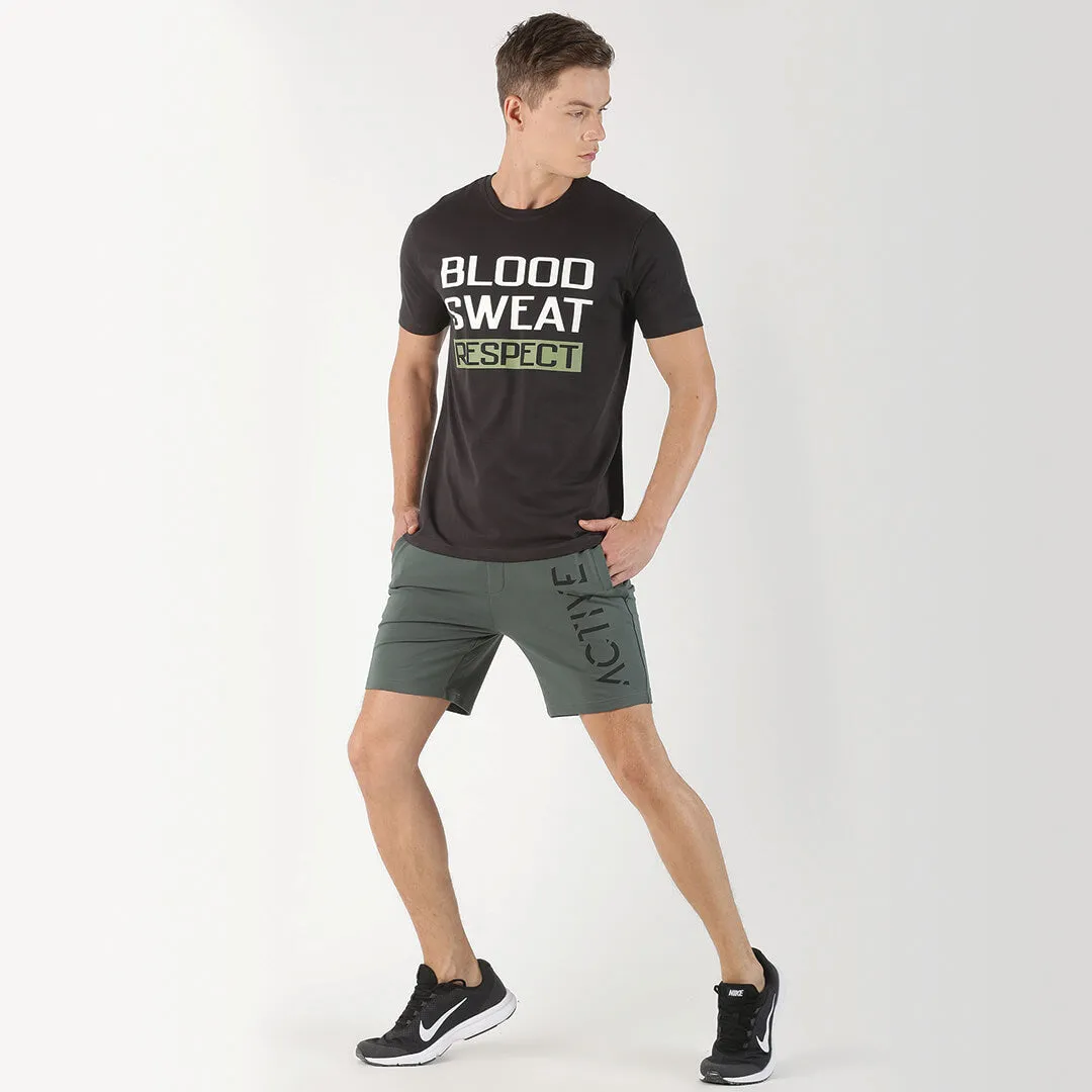 Printed T-shirt-Charcoal Grey