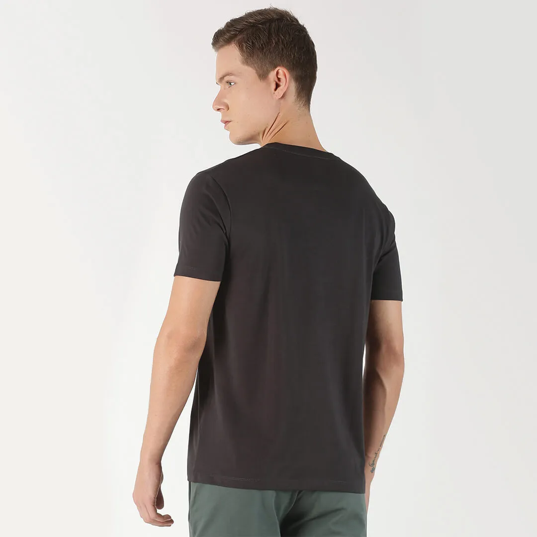 Printed T-shirt-Charcoal Grey