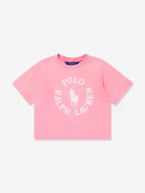 Ralph Lauren Girls Graphic Logo T-Shirt in Pink