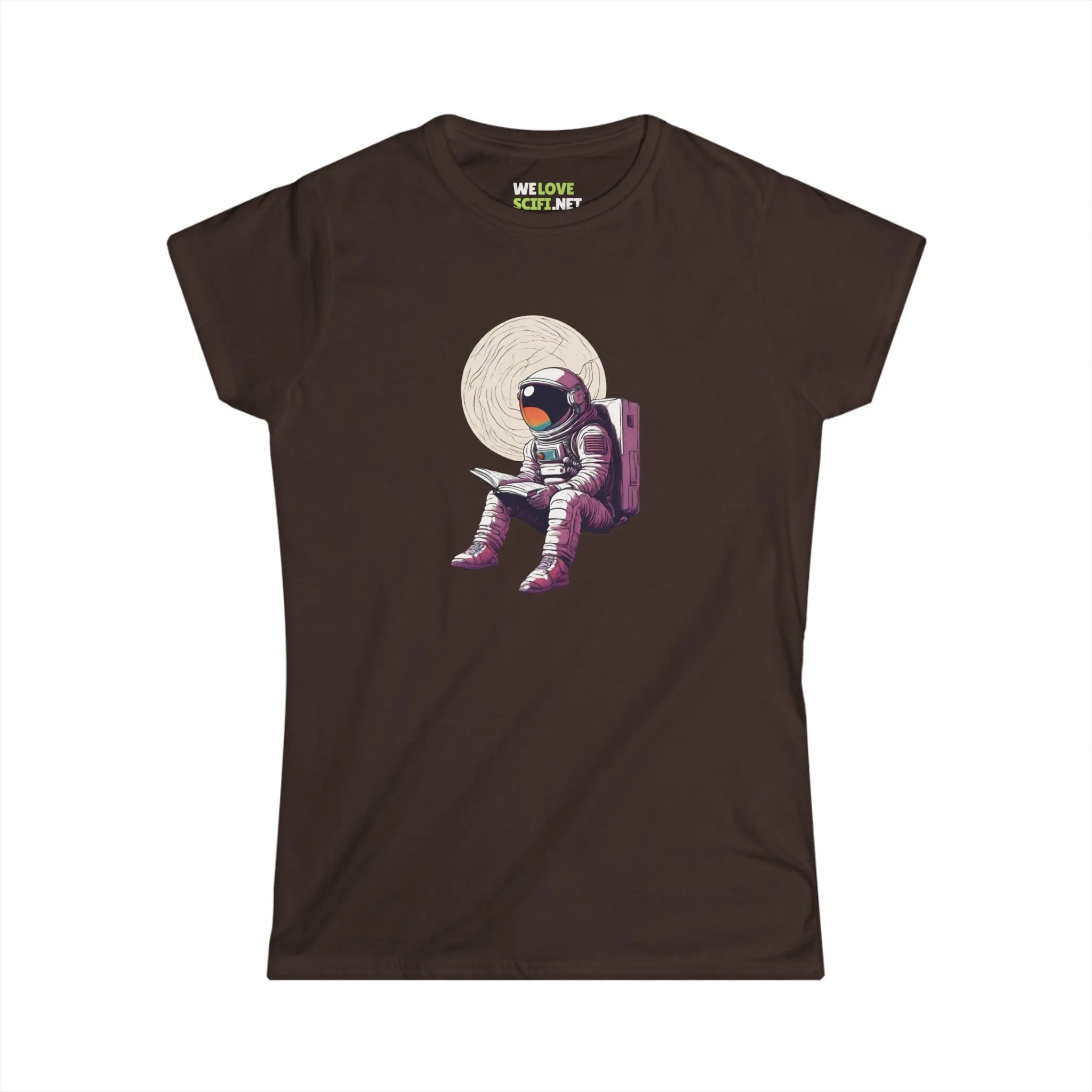 Read That Book SpaceArt Astronaut Woman's Tee