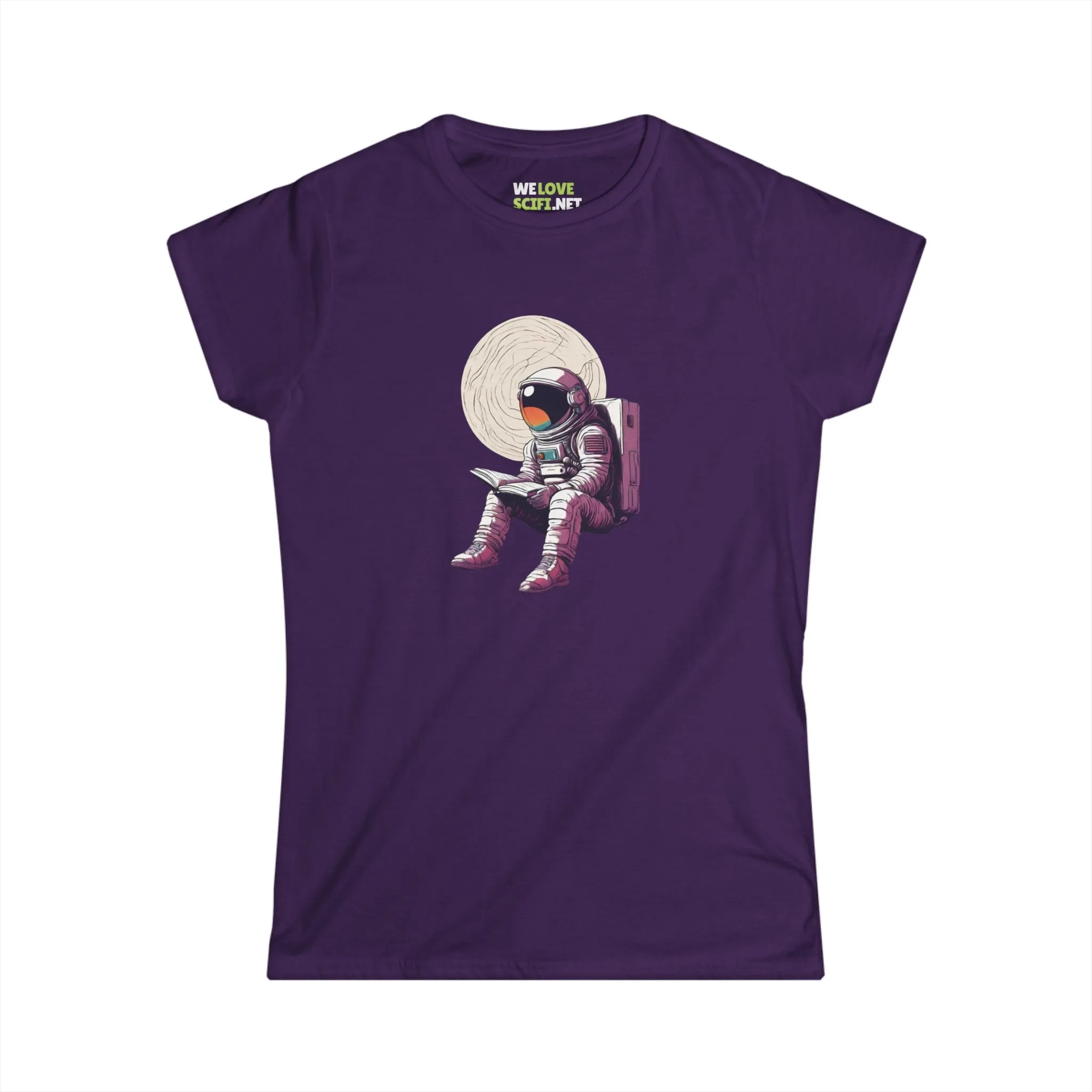 Read That Book SpaceArt Astronaut Woman's Tee