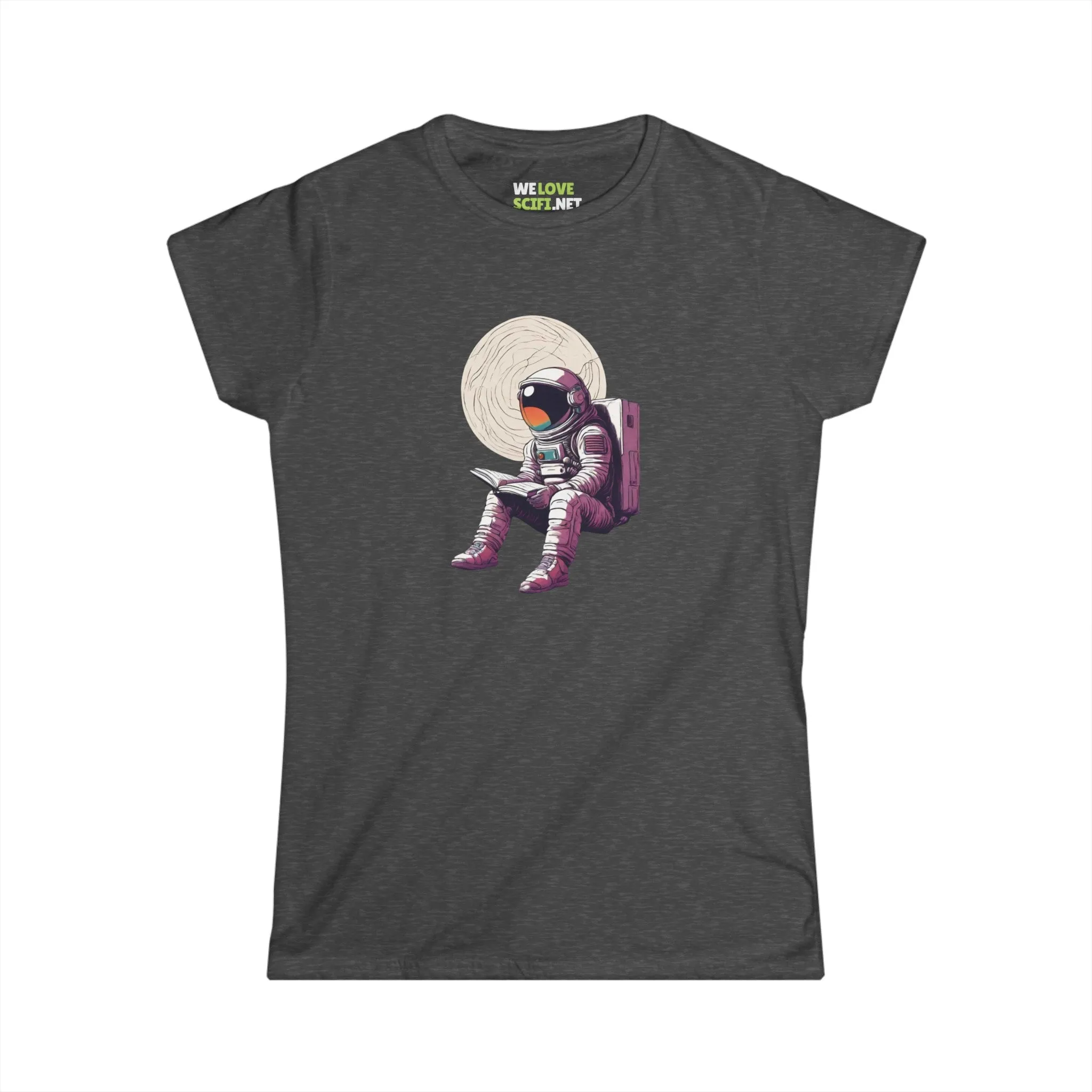Read That Book SpaceArt Astronaut Woman's Tee