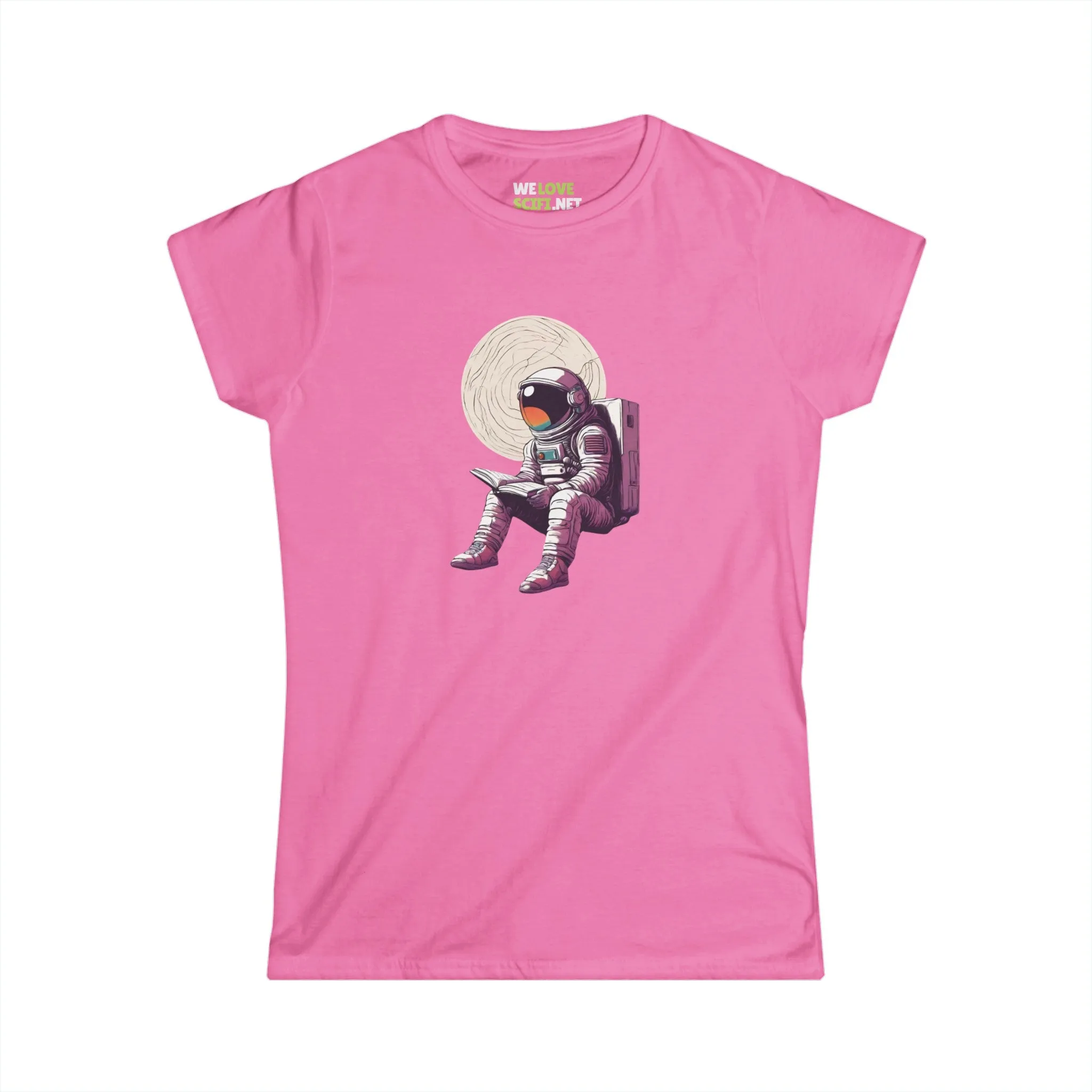 Read That Book SpaceArt Astronaut Woman's Tee