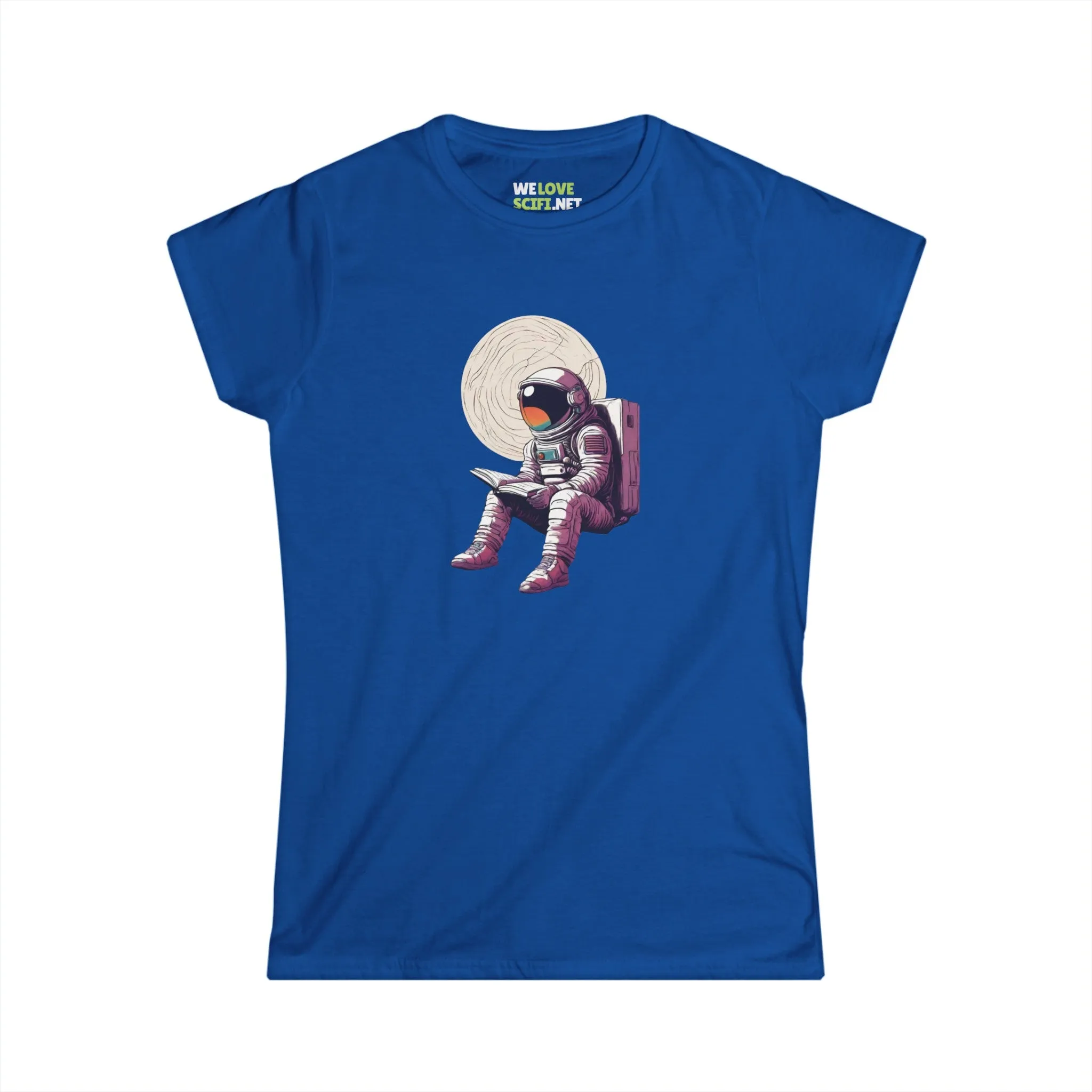 Read That Book SpaceArt Astronaut Woman's Tee