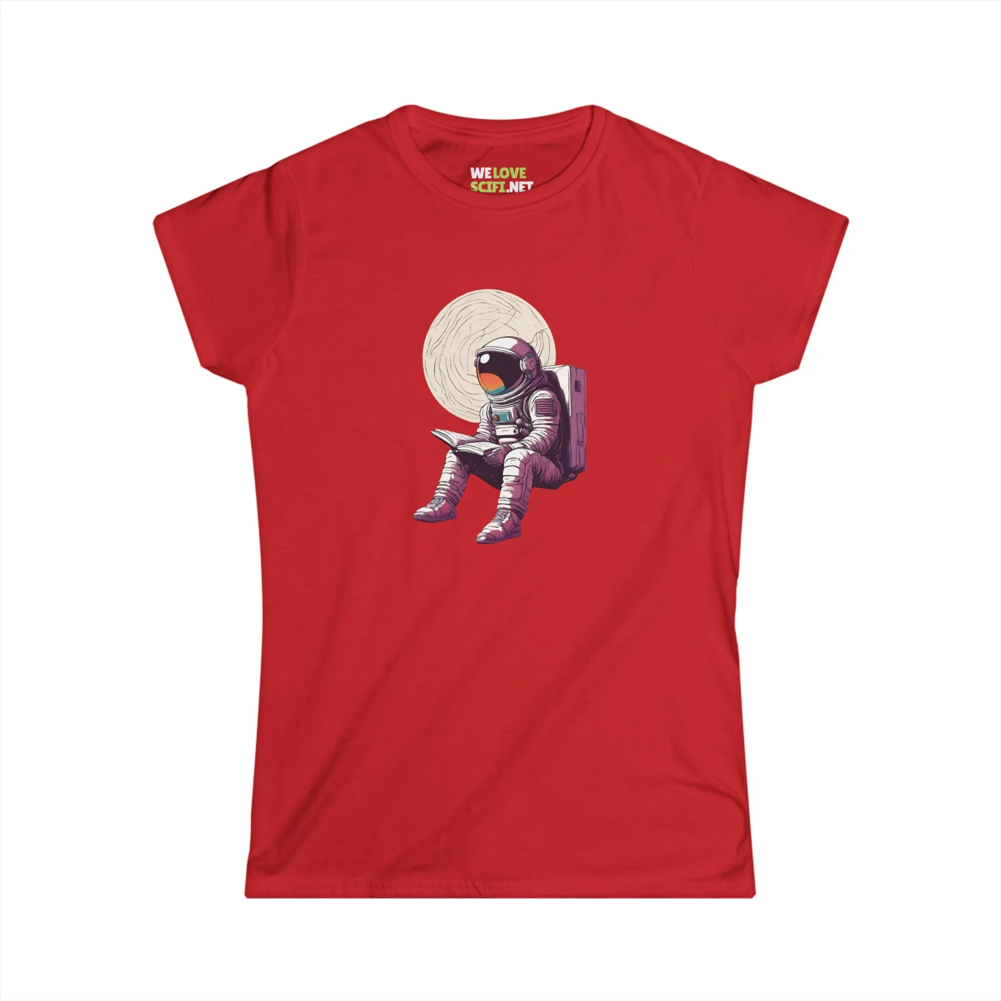 Read That Book SpaceArt Astronaut Woman's Tee