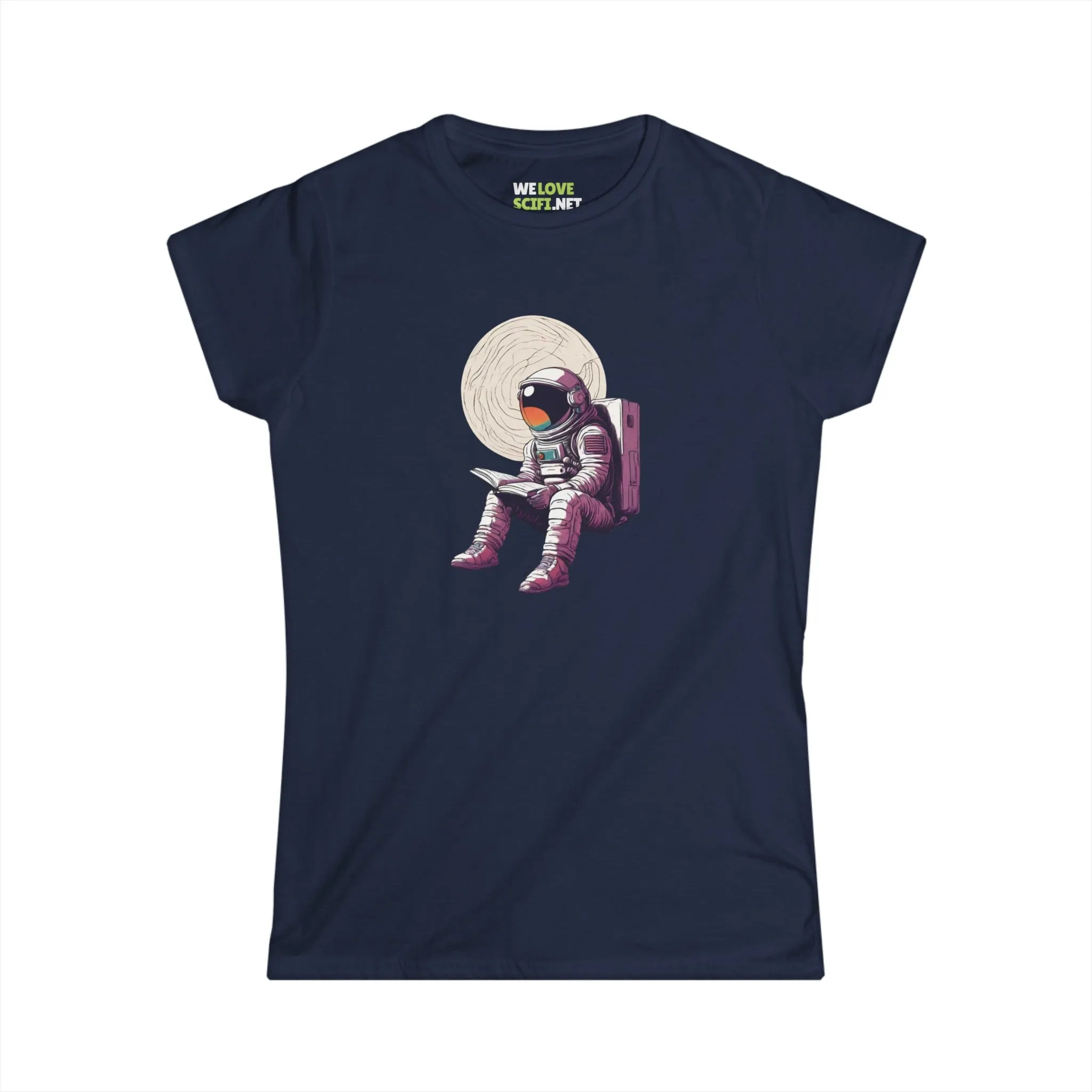 Read That Book SpaceArt Astronaut Woman's Tee