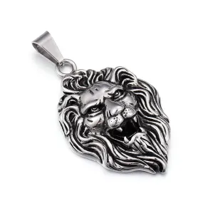 Regal Titanium Steel Lion Head Hip-Hop Pendant for Stylish Men