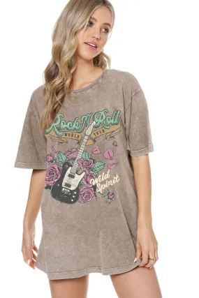 Rock N Roll World Tour Mocha Graphic Tee
