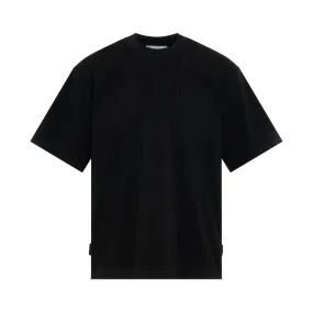 Side Zip Cotton Jersey T-Shirt in Black