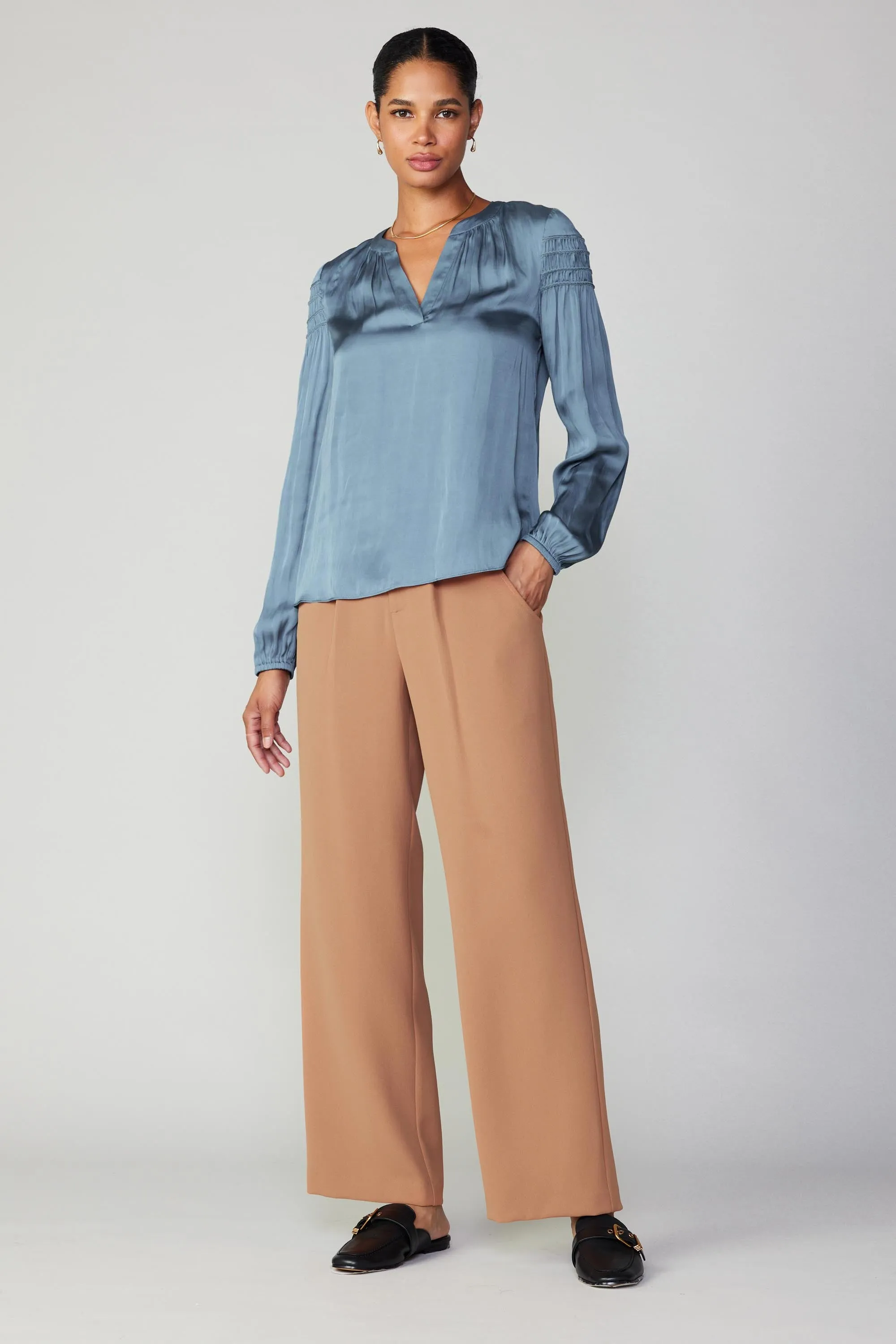 Smocked Sleeve Blouse