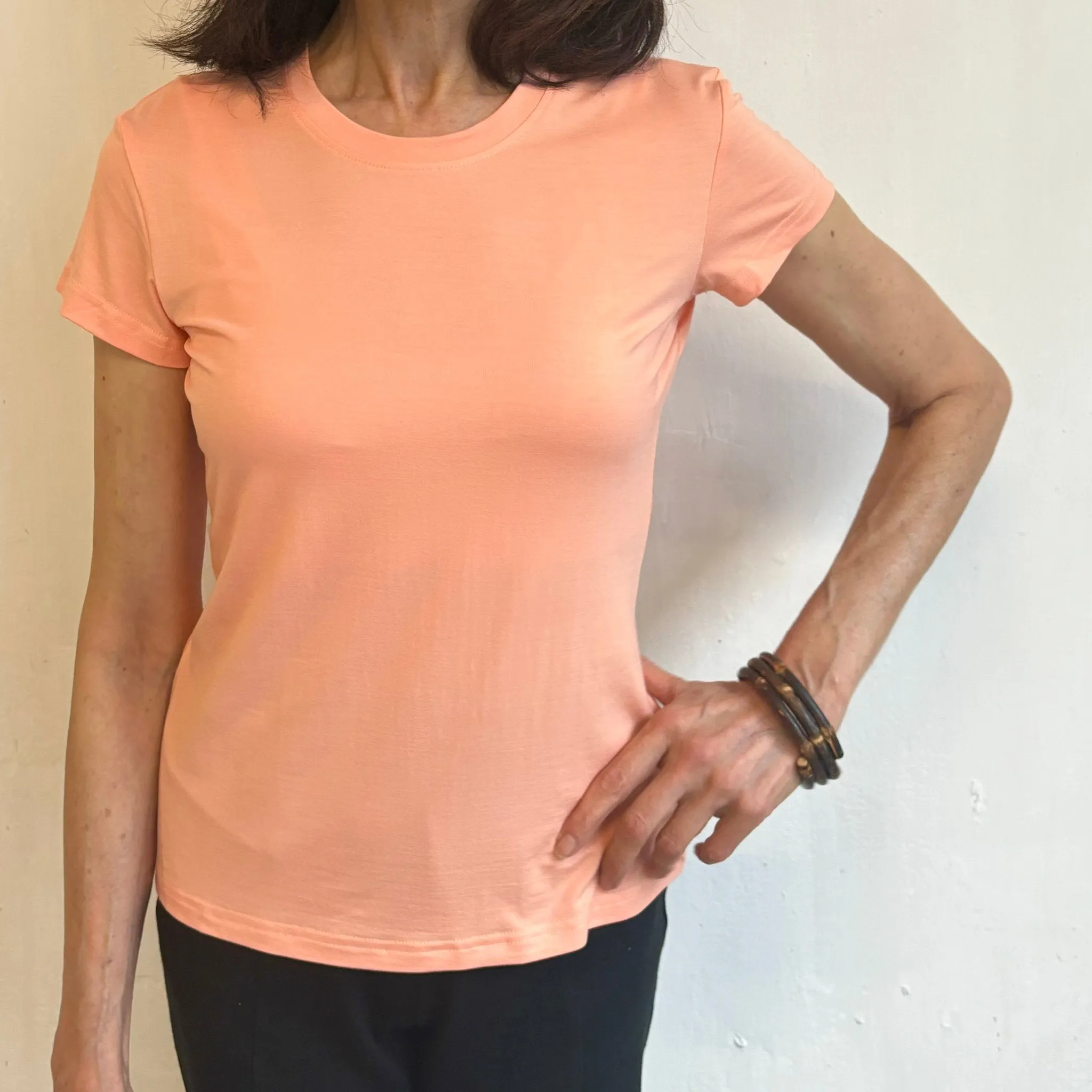 SOFTEE Women's Bamboo Round Neck T-shirt