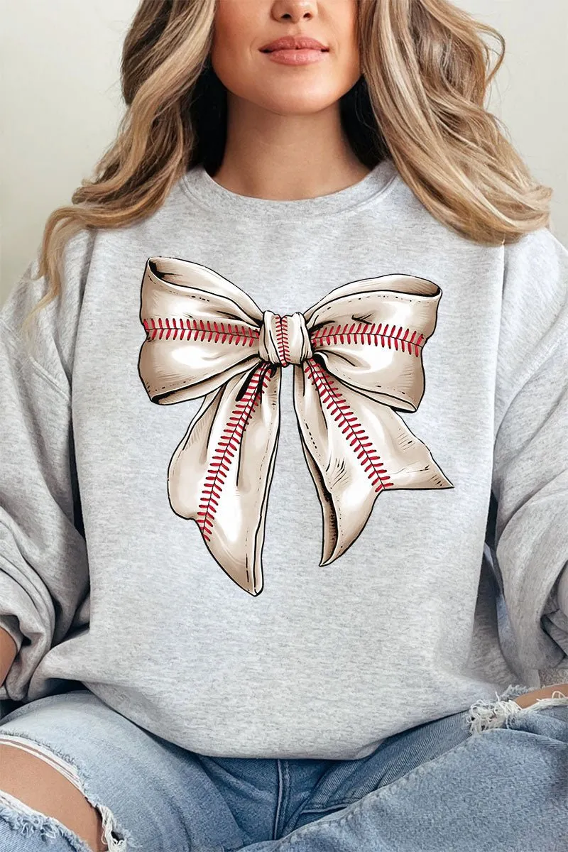 Stitches Baseball Coquette Heavy-weight Crew Sweatshirt
