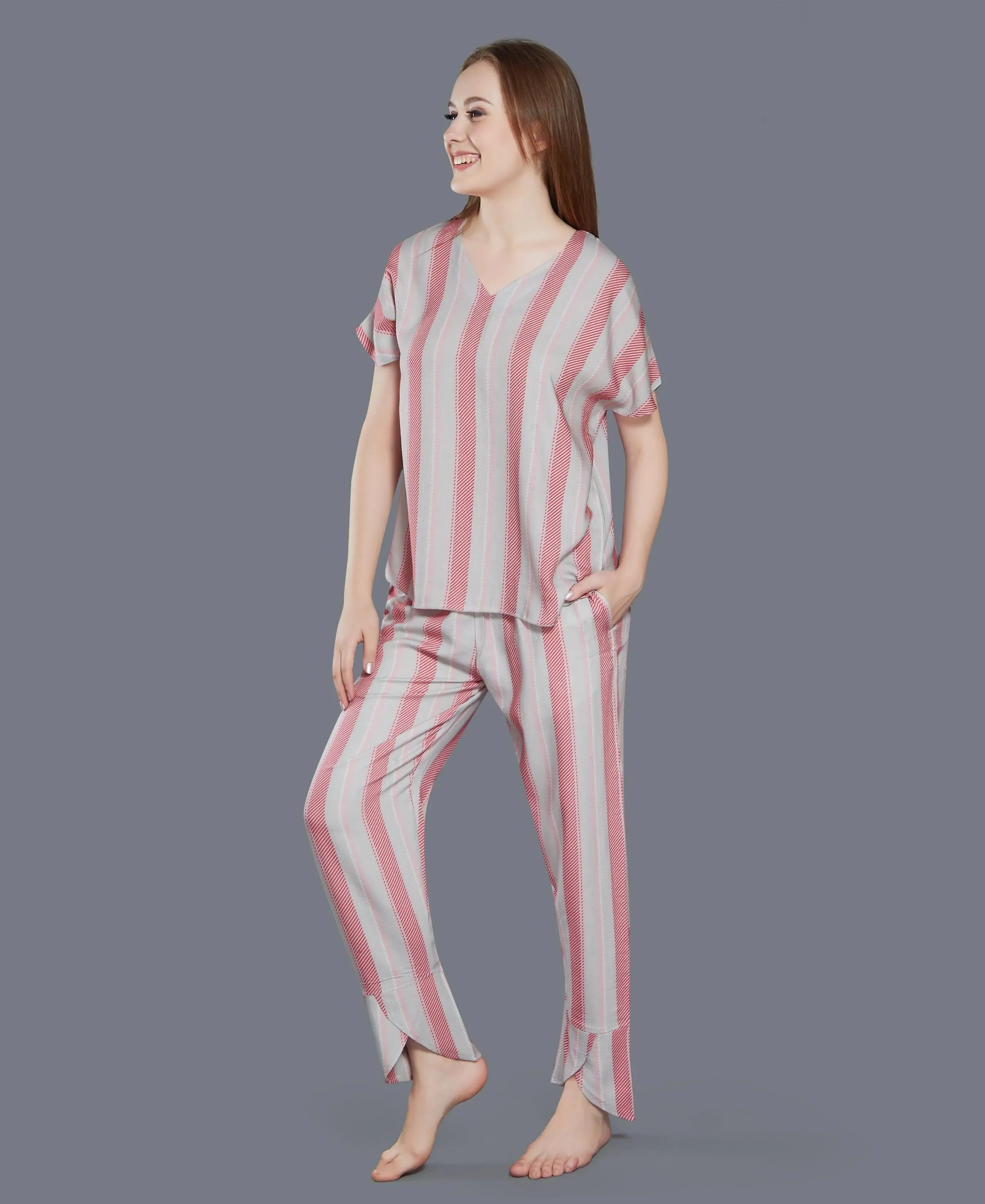 Striped Cotton Night Suit