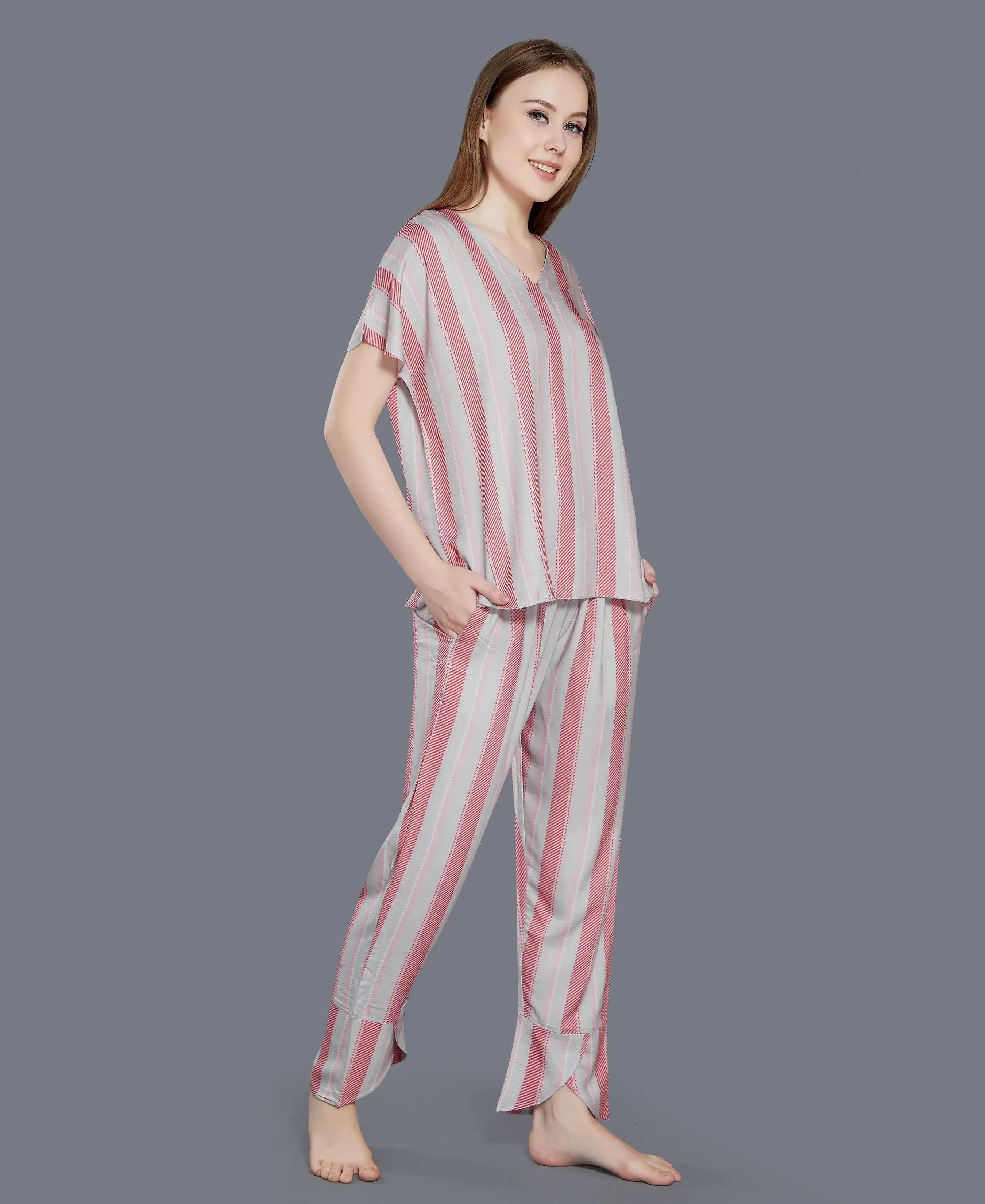 Striped Cotton Night Suit