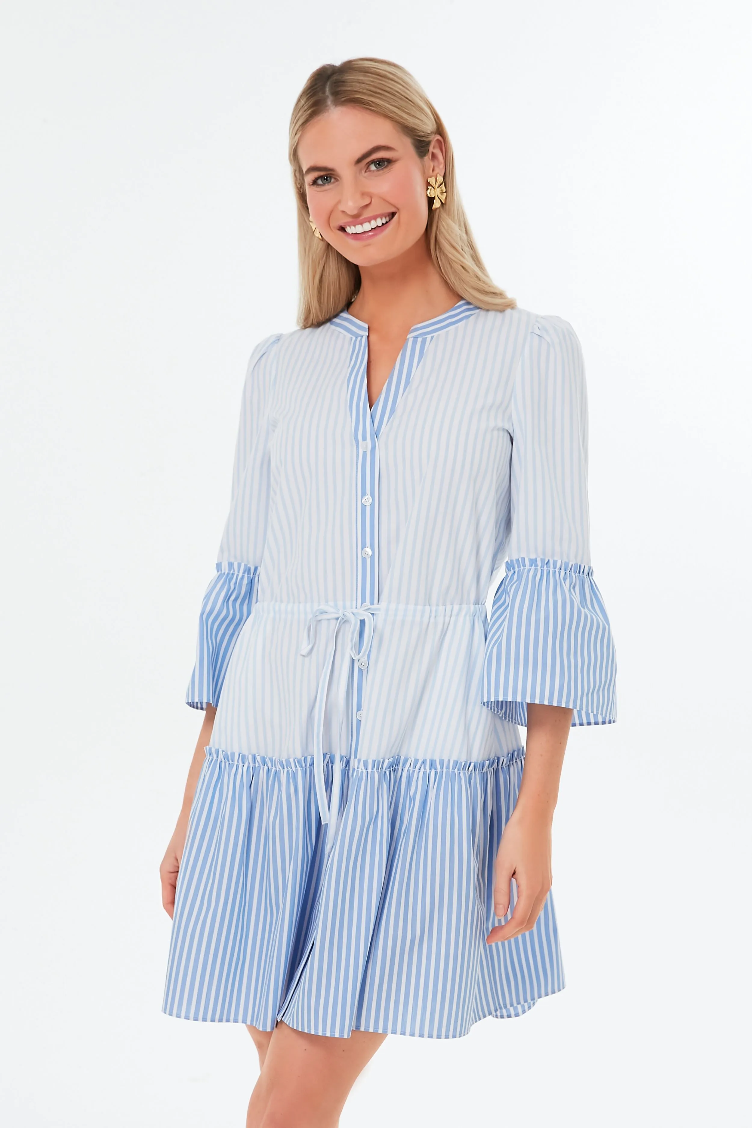 Striped Multi Blue Avery Shirt Dress