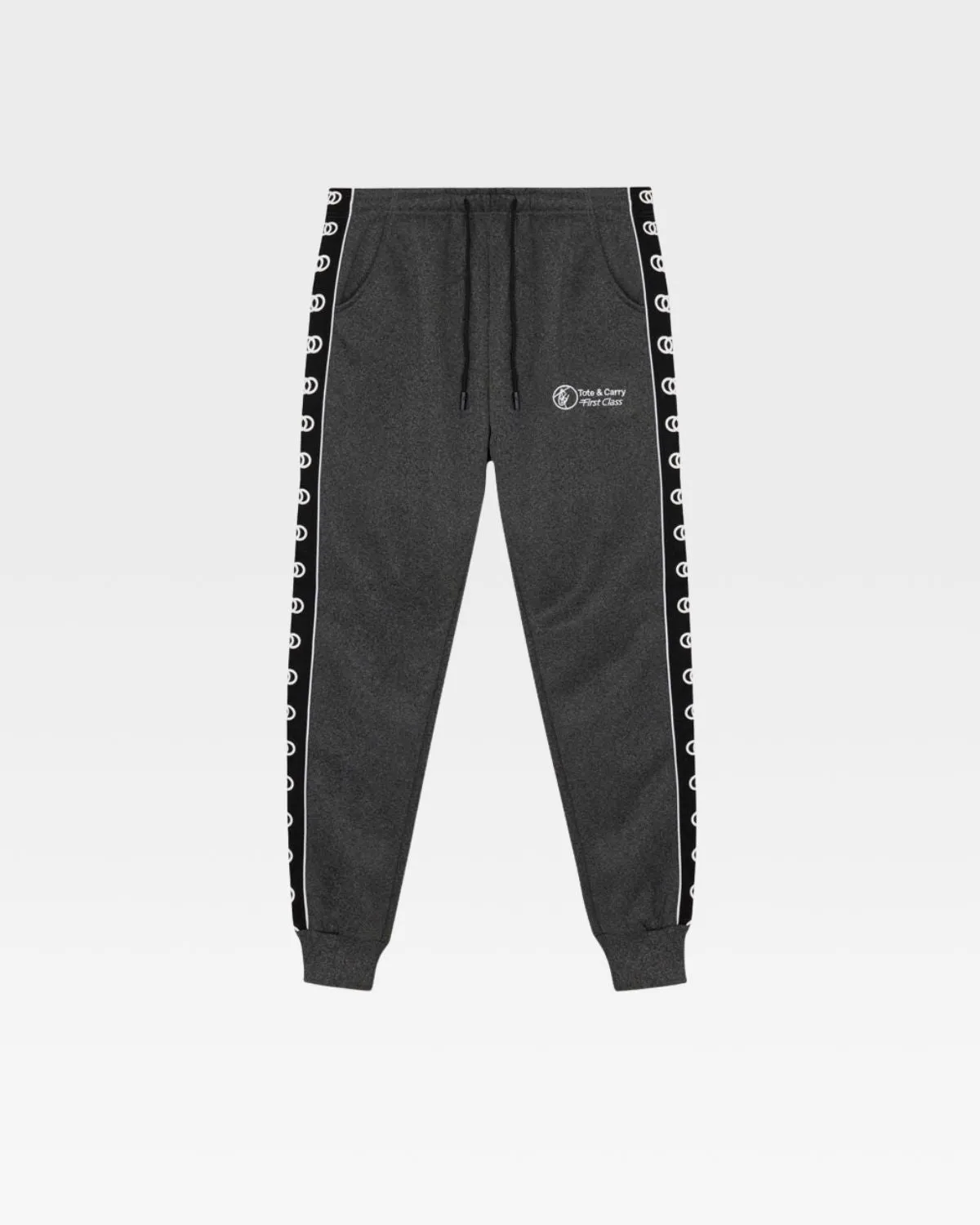 Striped Sleeve Track Suit in Black & Grey