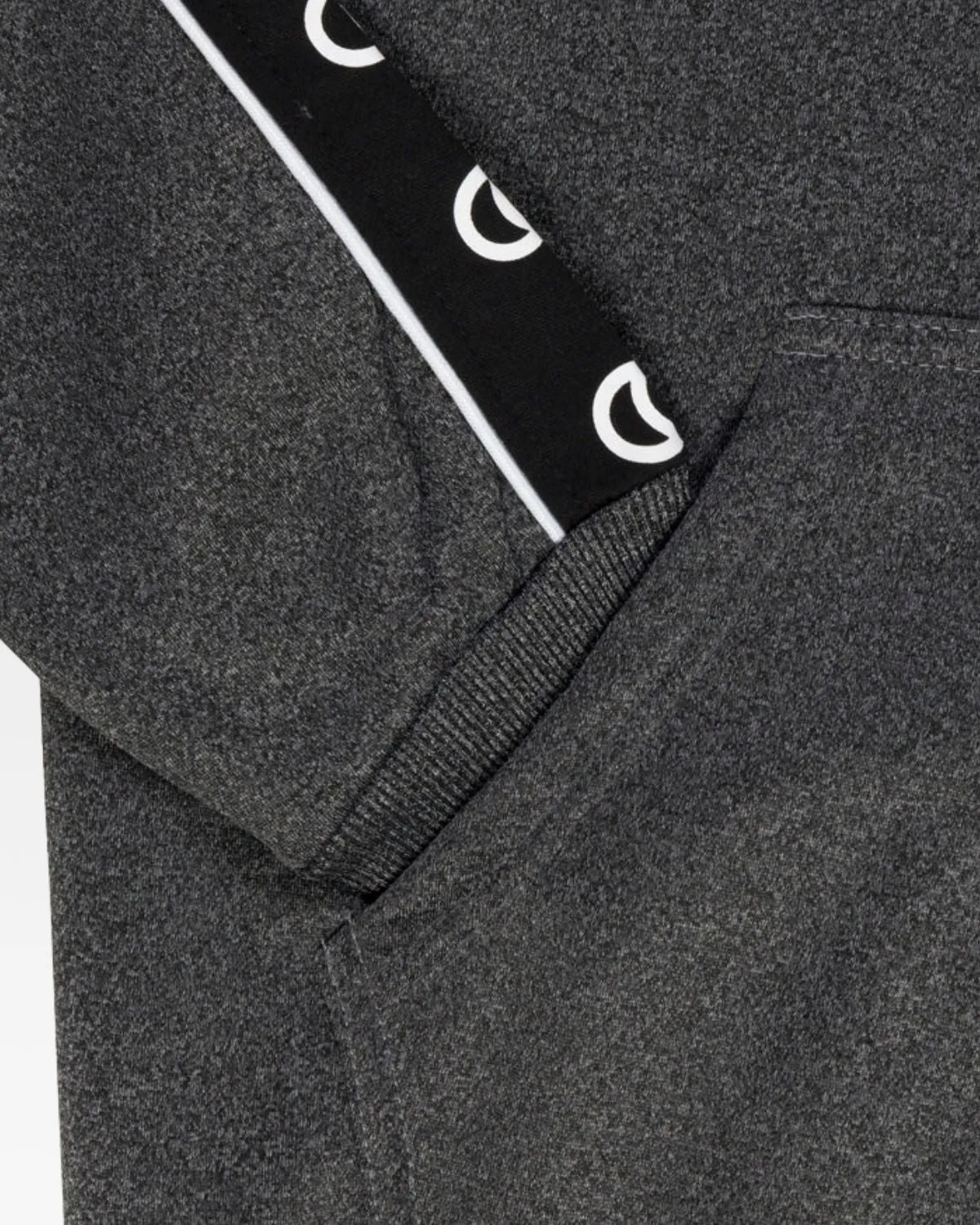 Striped Sleeve Track Suit in Black & Grey