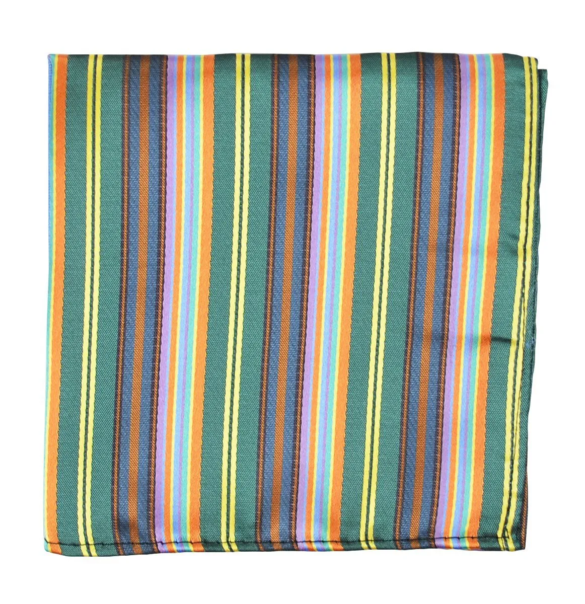 Teal Striped Men's Tie and Pocket Square