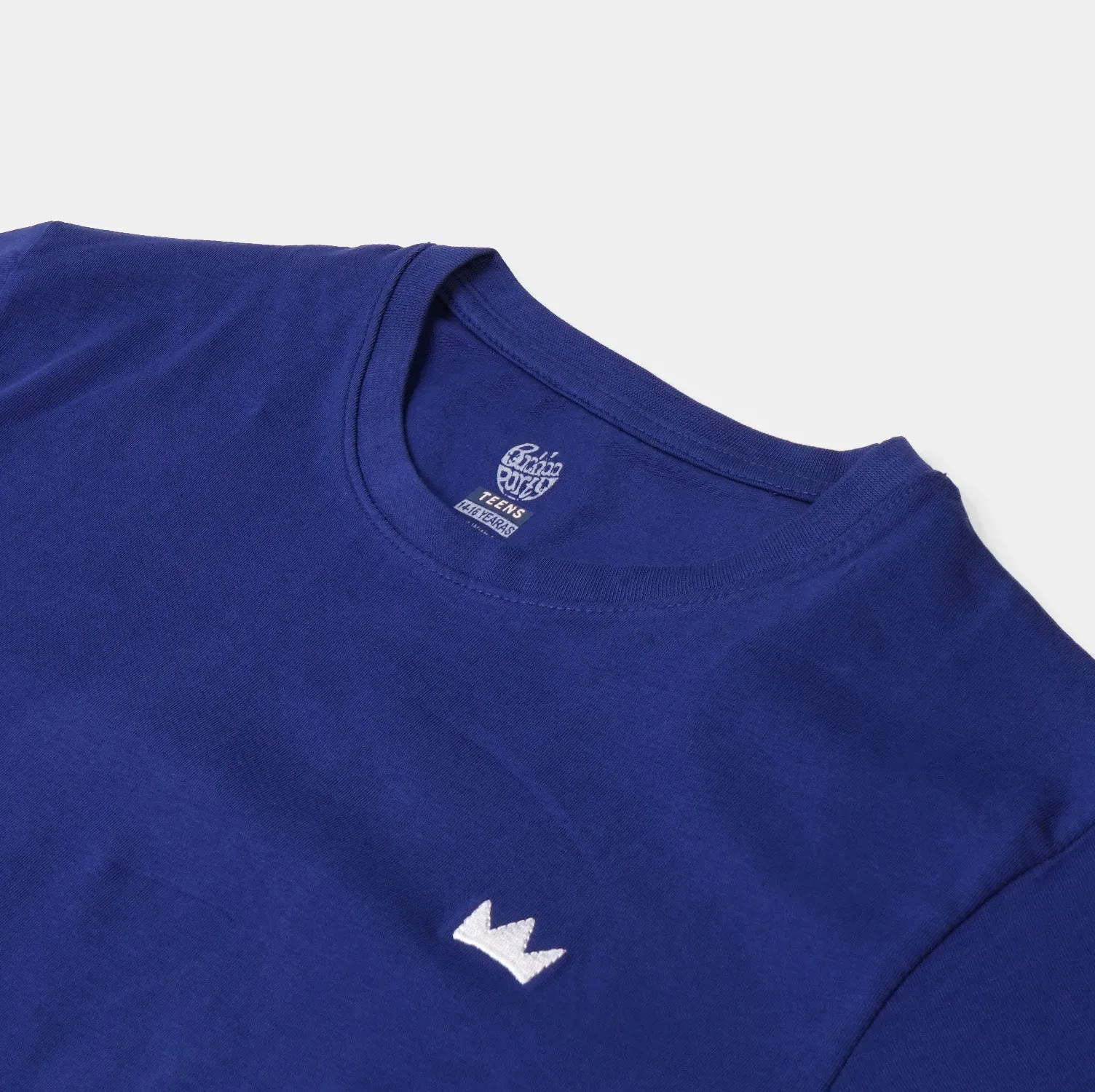 Teens Boys Lycra Jersey T-Shirt - Navy Blue