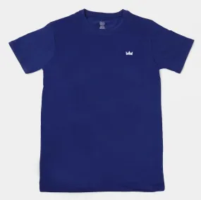 Teens Boys Lycra Jersey T-Shirt - Navy Blue