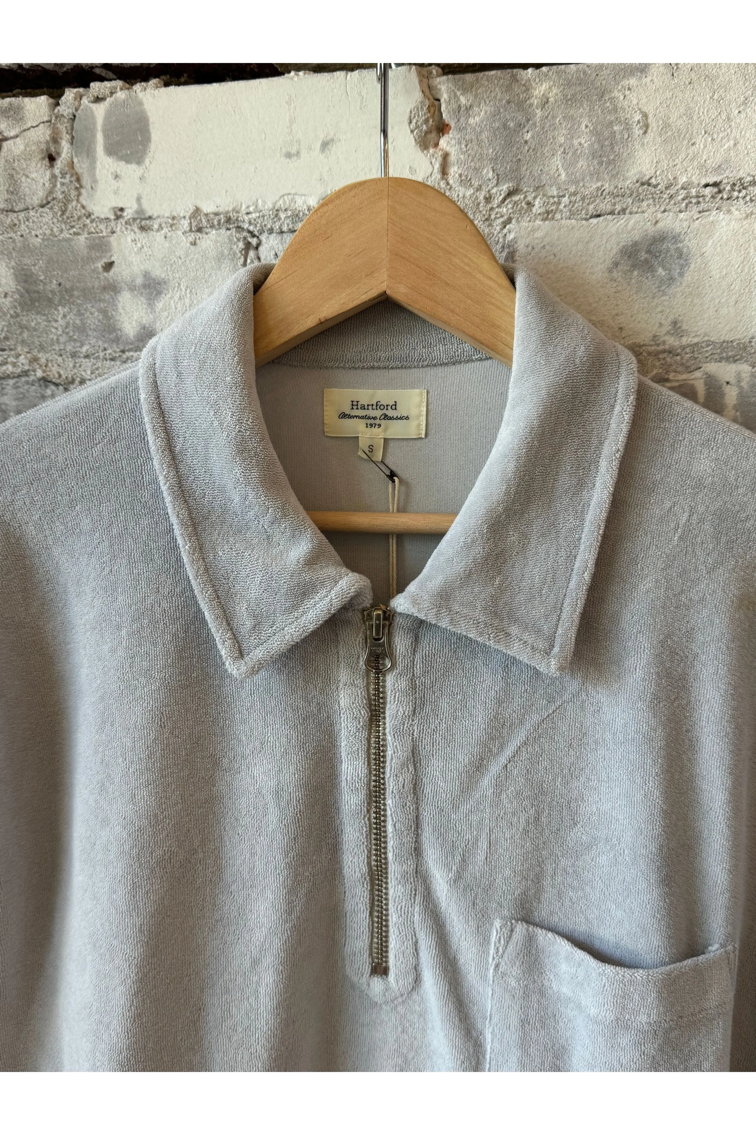 Terry Zip Sweatshirt - Silver