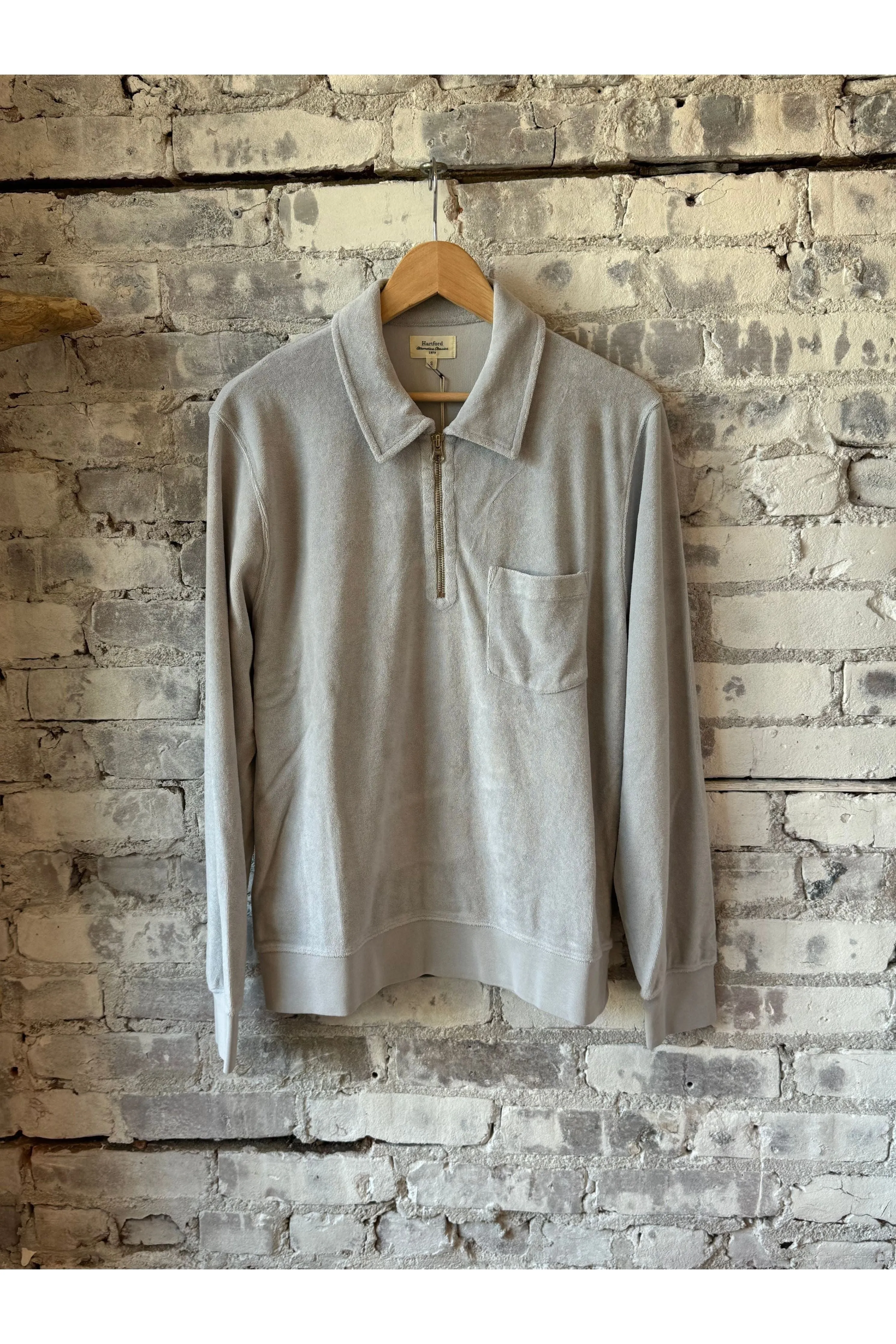 Terry Zip Sweatshirt - Silver