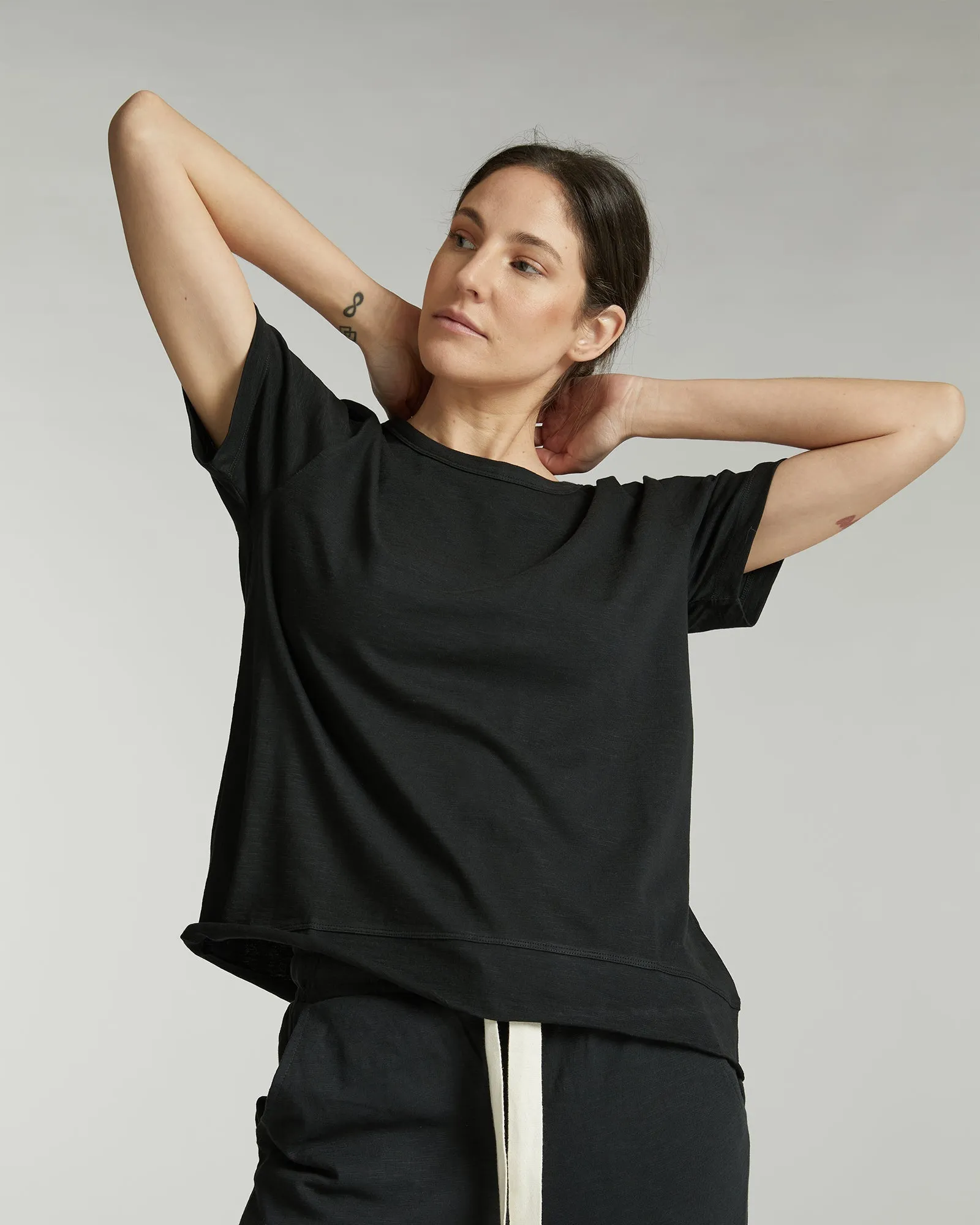 The Raw Hem Slub Tee | Squid Ink