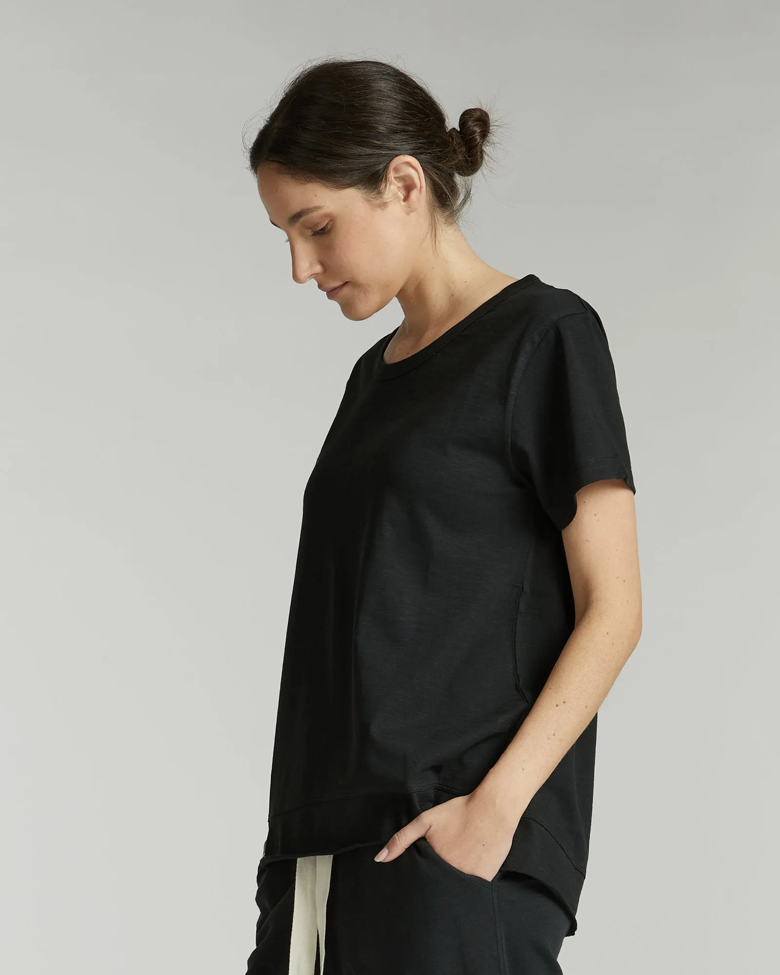 The Raw Hem Slub Tee | Squid Ink