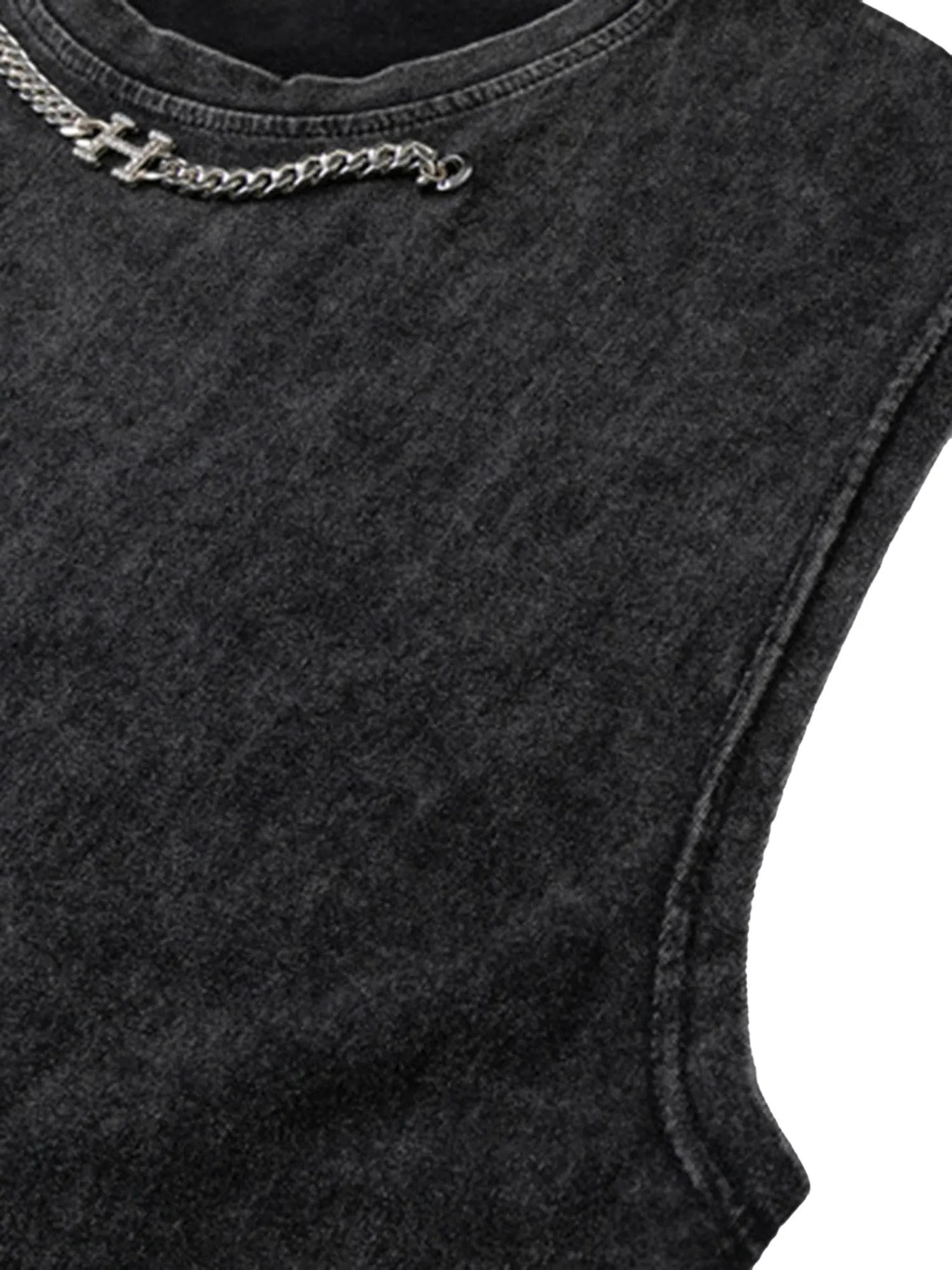 Thesupermade Hip-hop Loose Washed Undershirt -1606