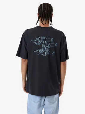 THRILLS Heat Oversize Fit Tee - WASHED BLACK