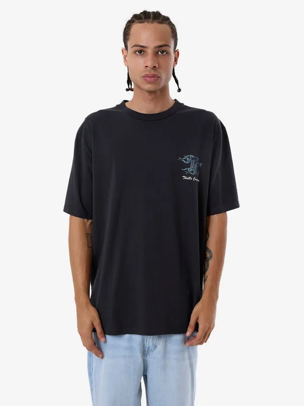 THRILLS Heat Oversize Fit Tee - WASHED BLACK
