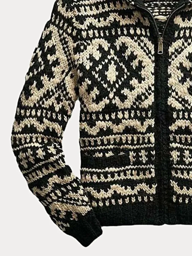 Trendy Graphic Sweater Coat