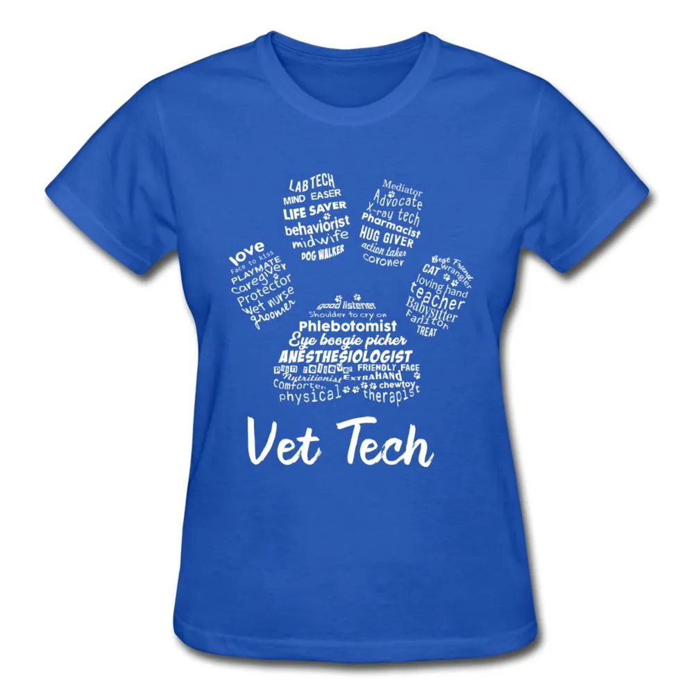 Vet Tech Paw Print Gildan Ultra Cotton Ladies T-Shirt